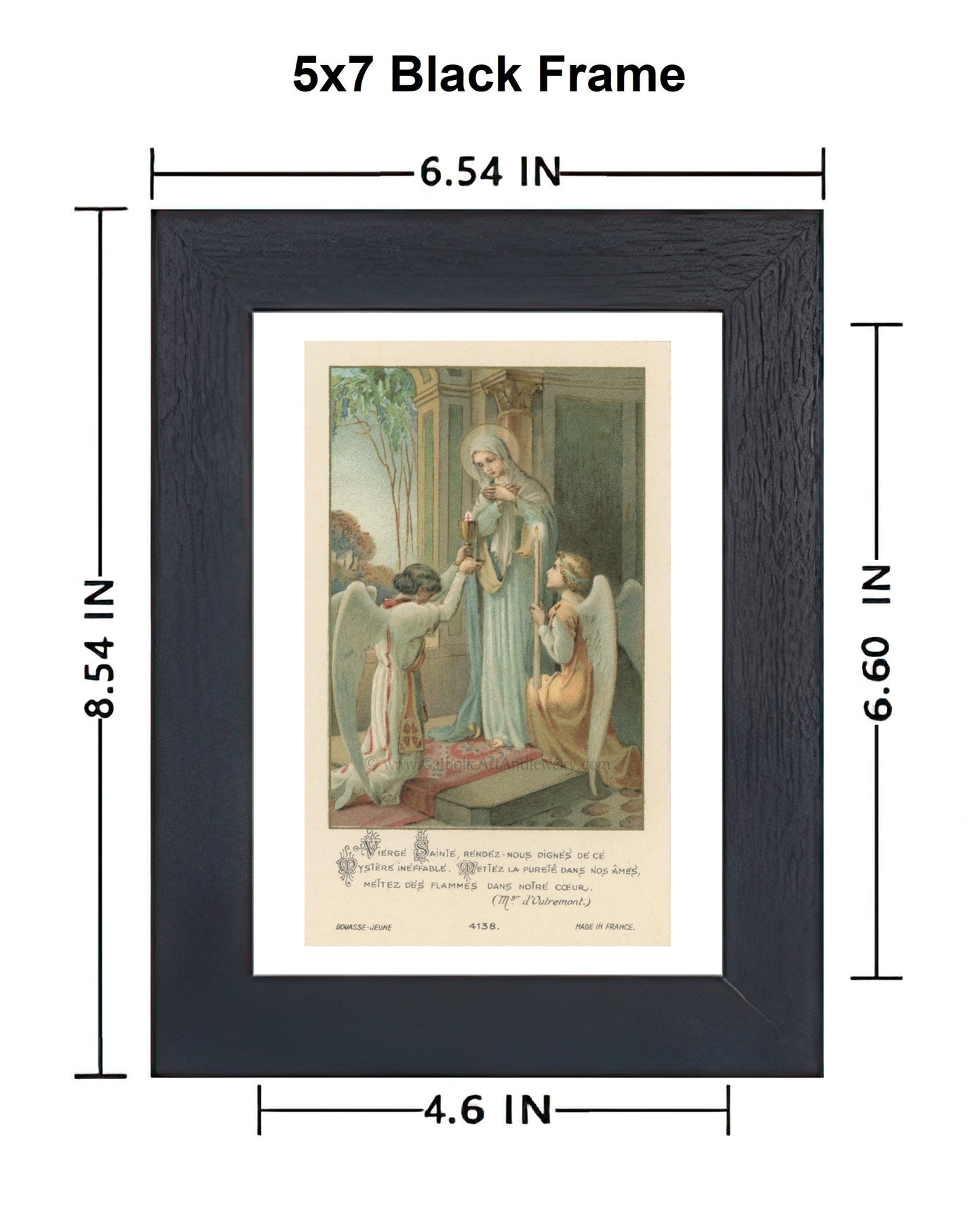 Mary Receiving Communion – based on a Vintage French Holy Card – Catholic Art Print – Unique Catholic Gift