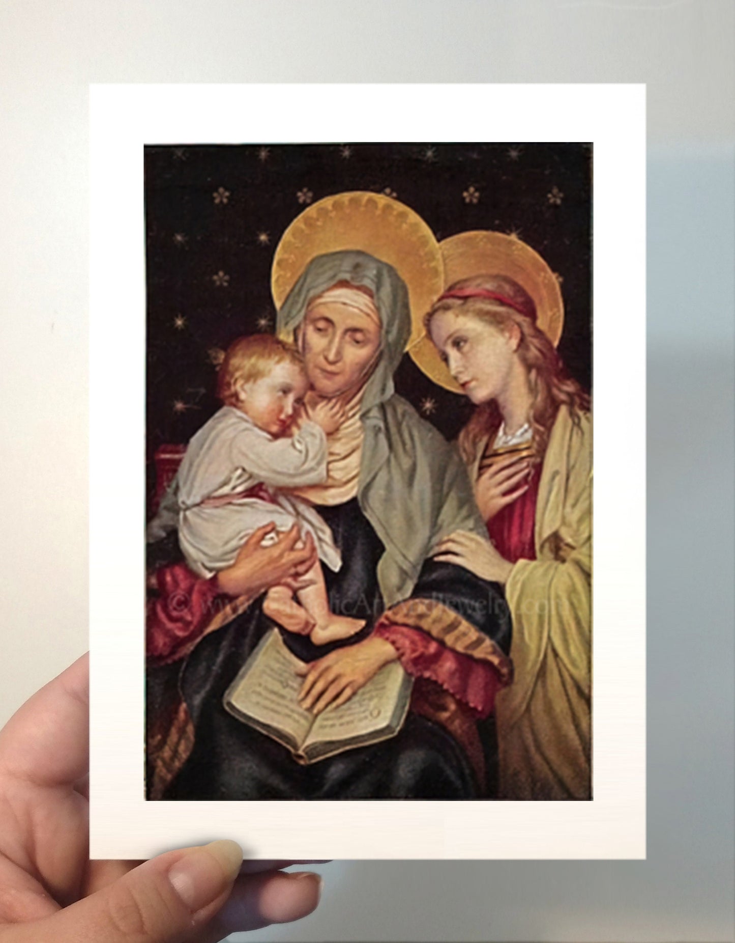 Saint Anne, Grandmother of the Church - Patron of Housewives, Mothers, and Grandmothers - Archival Print - Catholic Art