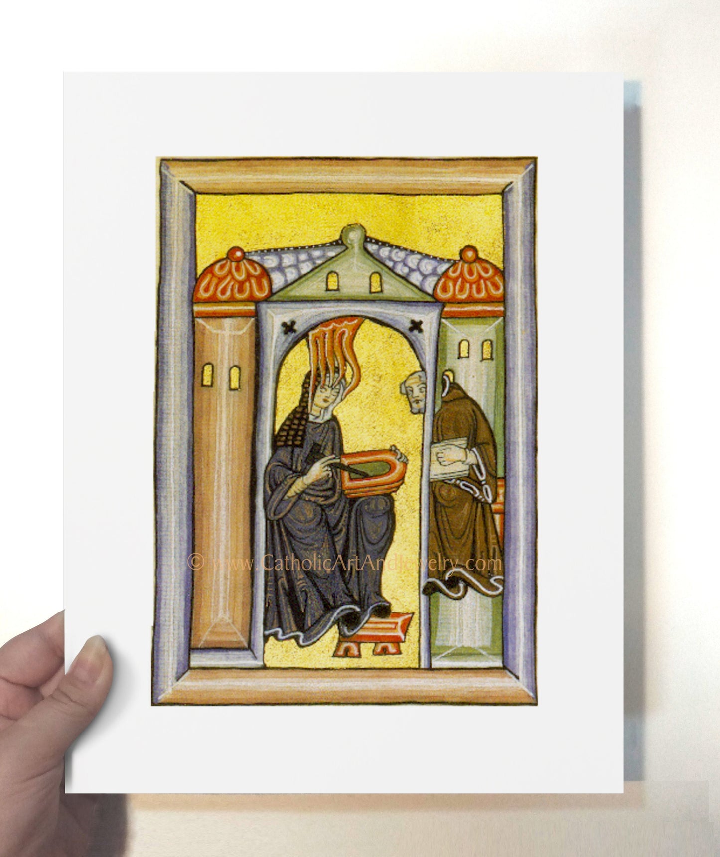Hildegard of Bingen – “Self Portrait” – Catholic Art Print – Mystic Visions – Archival Quality – Catholic Gift