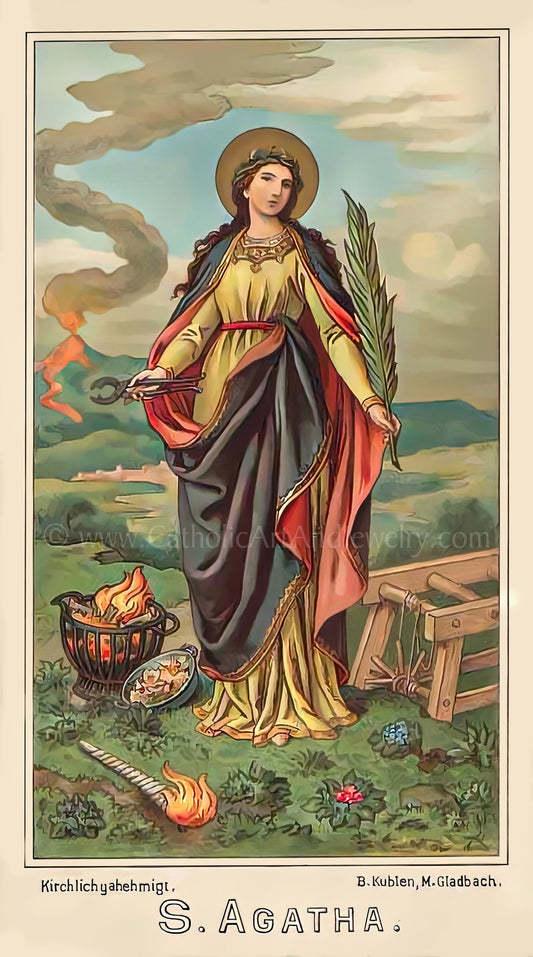 St. Agatha – 2 sizes – Based on a Vintage Holy Card