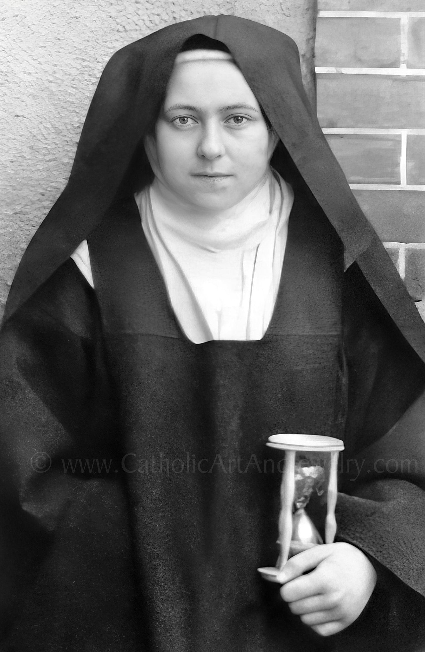 Saint Therese with Hour Glass – Restored! – 3 sizes – Catholic Art Print
