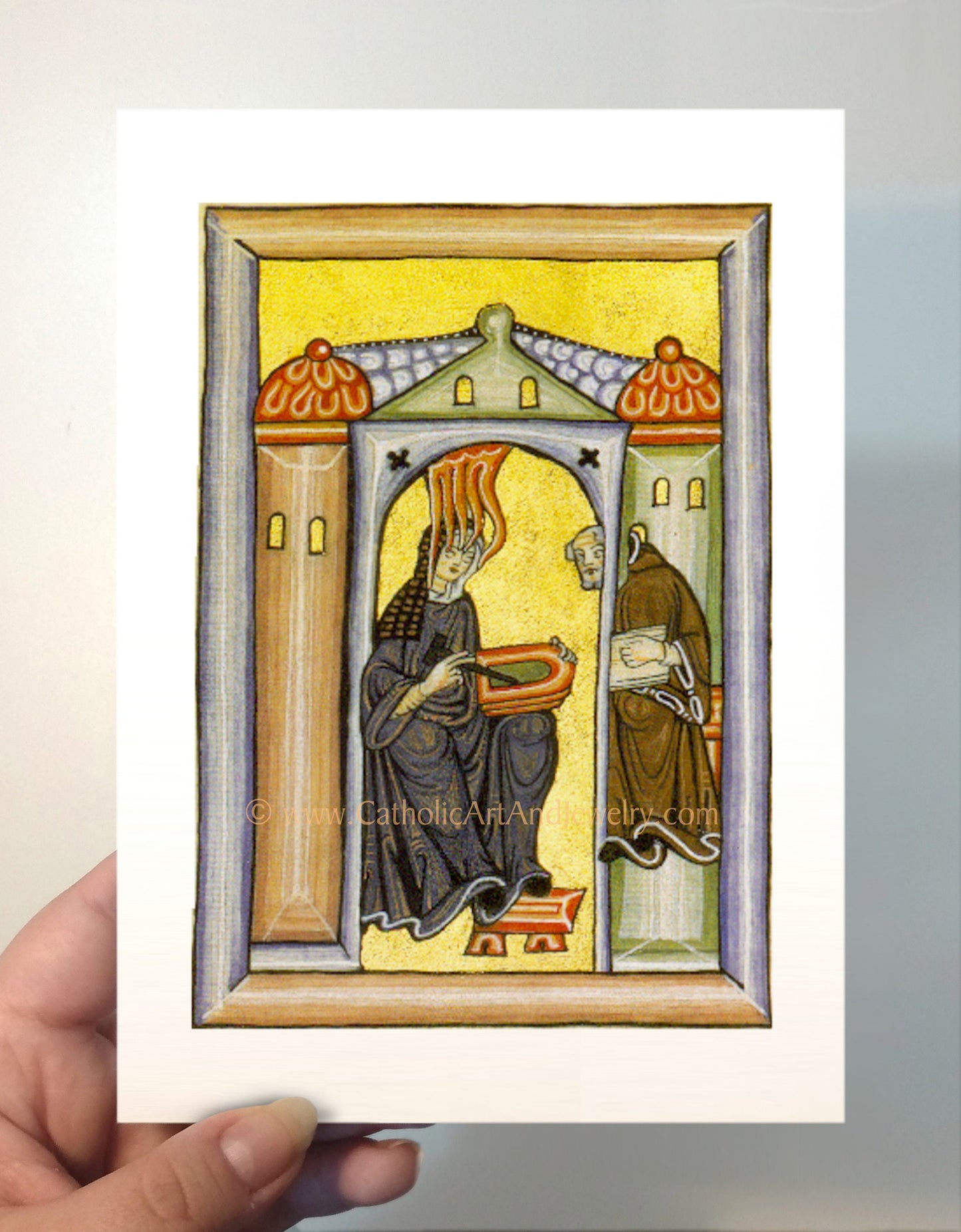 Hildegard of Bingen – “Self Portrait” – Catholic Art Print – Mystic Visions – Archival Quality – Catholic Gift