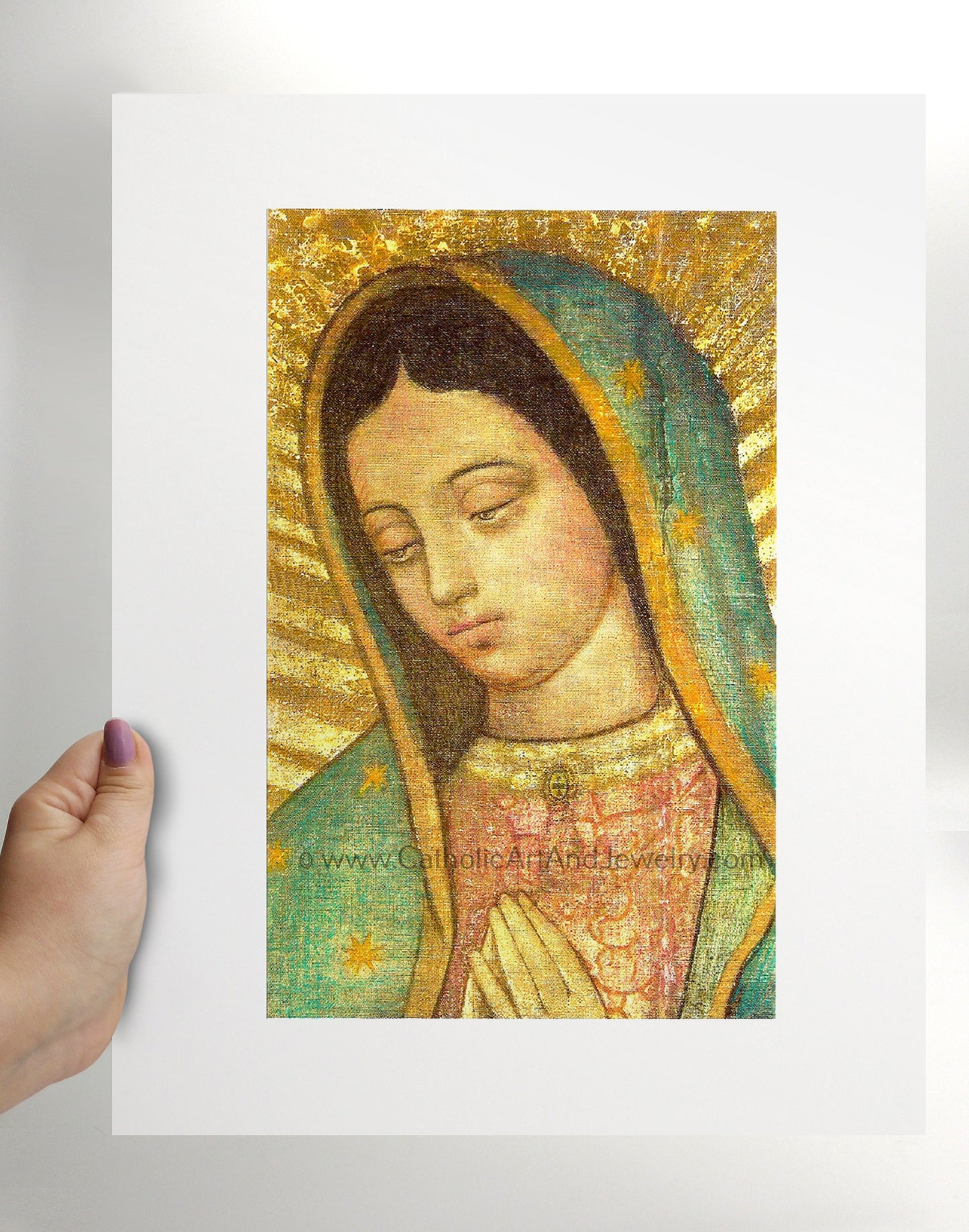 Our Lady of Guadalupe – Close-up – 3 sizes – Catholic Art Print – Archival Quality