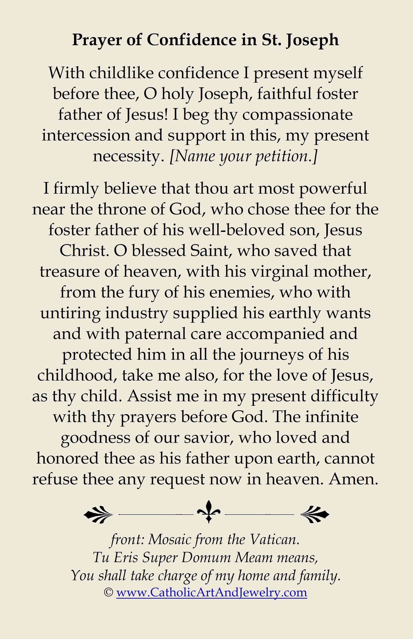 St. Joseph Holy Card – pack of 10/100/1000 – Restored Vintage Holy Card