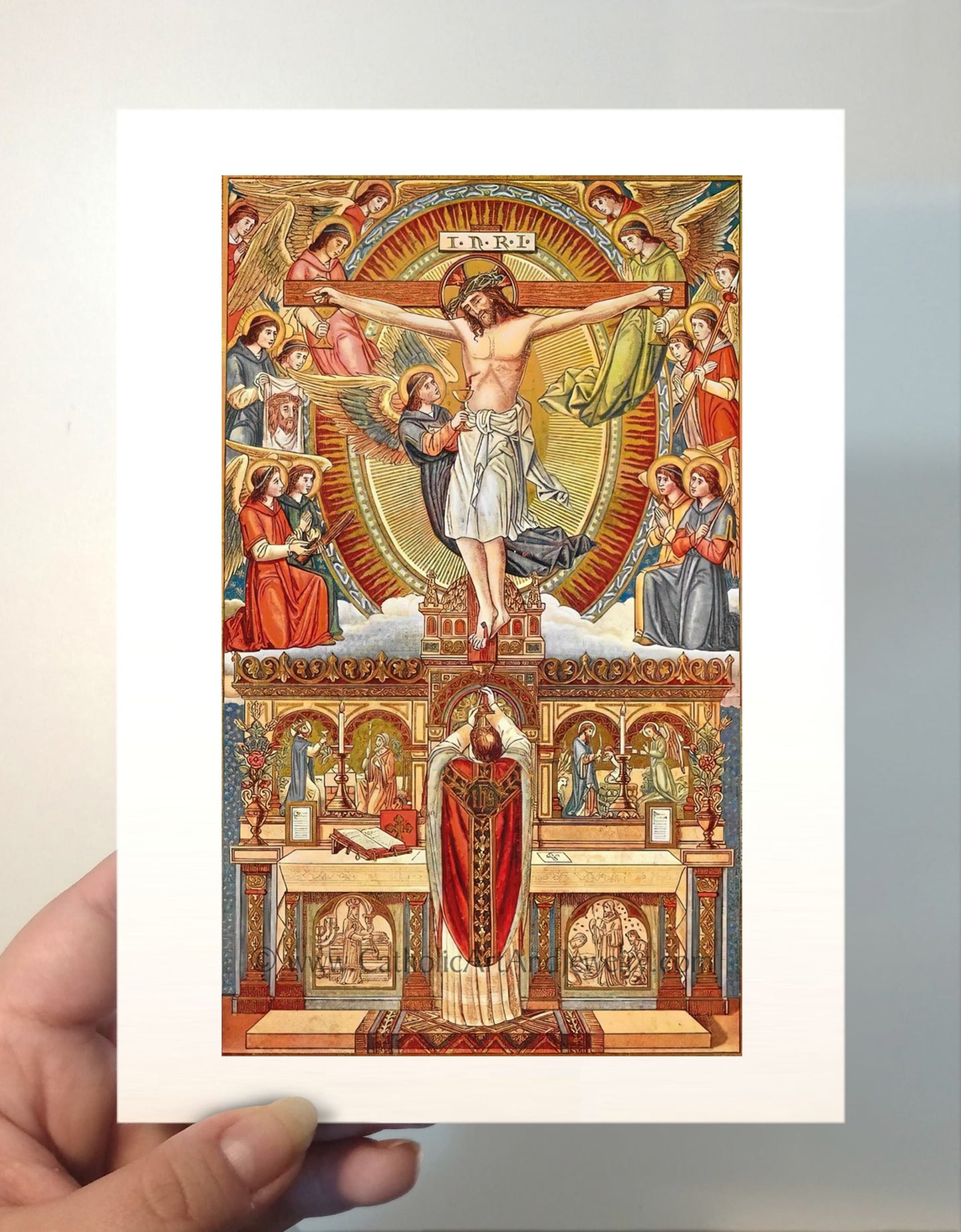 The Holy Mass –4 Sizes – based on a Vintage Holy Card – Catholic Art Print – Archival Quality