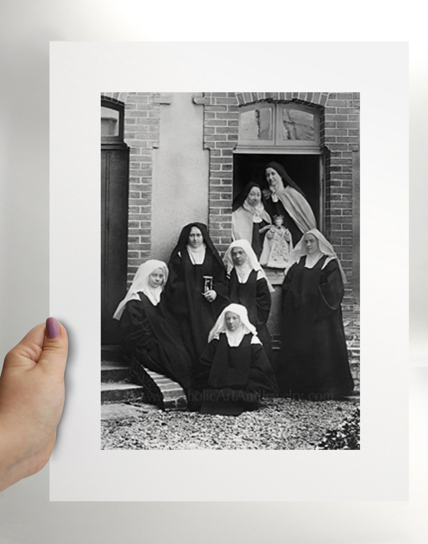 Saint Thérèse with Nuns at Carmel – Exclusive Restoration! – Saint Photo – Catholic Gift