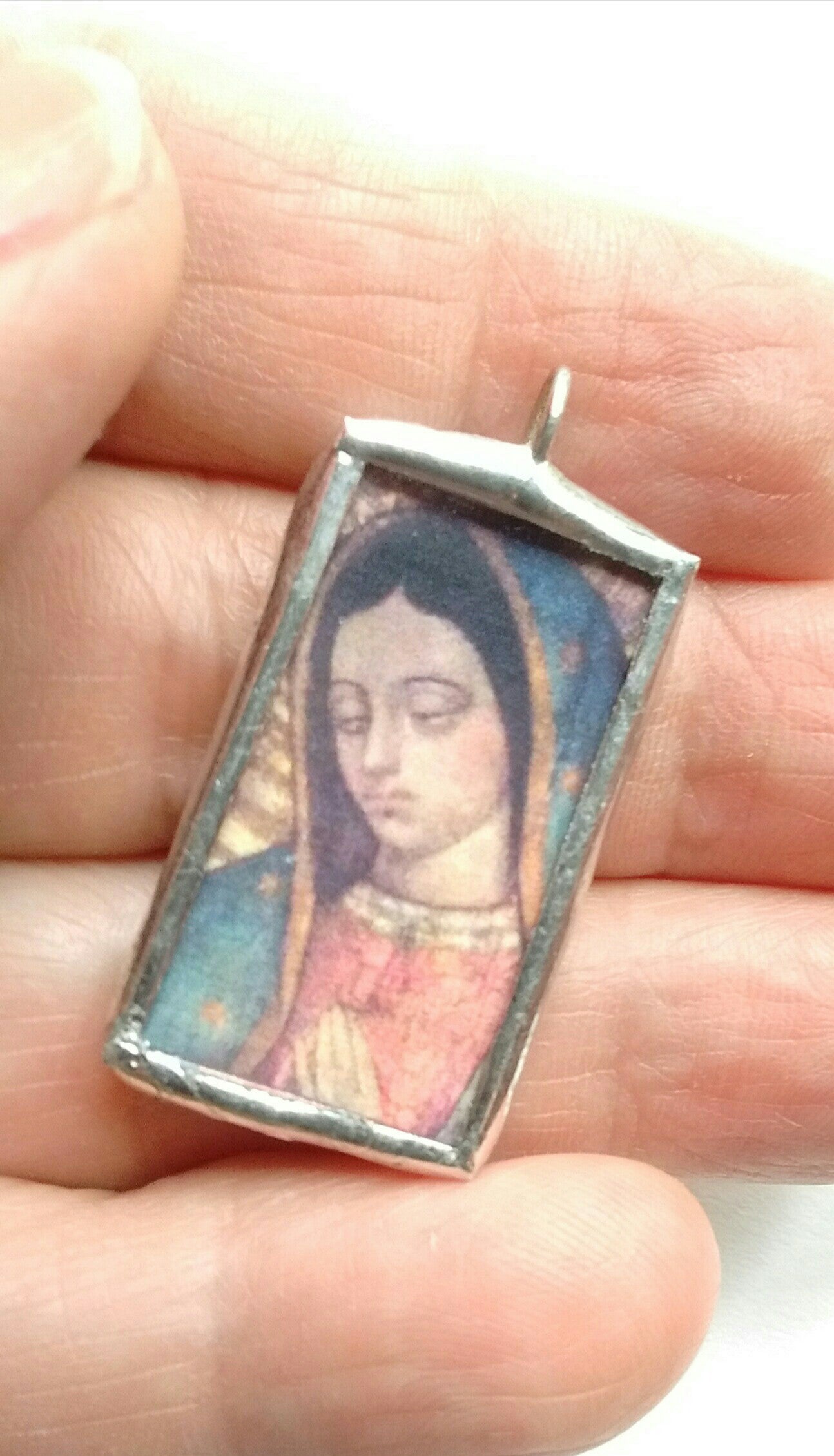 Our Lady of Guadalupe Pendant from Juan Diego's Tilma