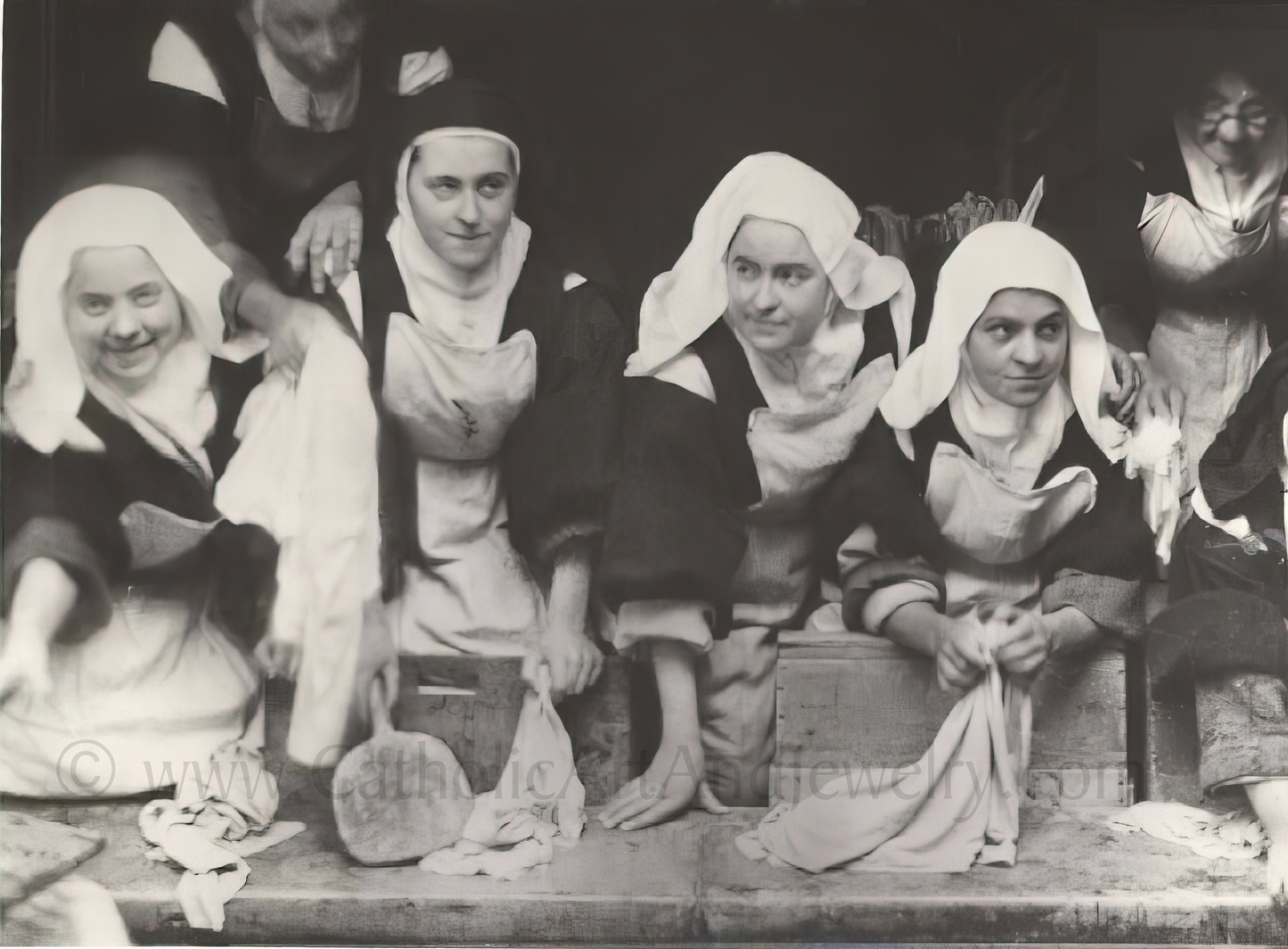 Therese and the Carmelite Nuns on Wash Day Print