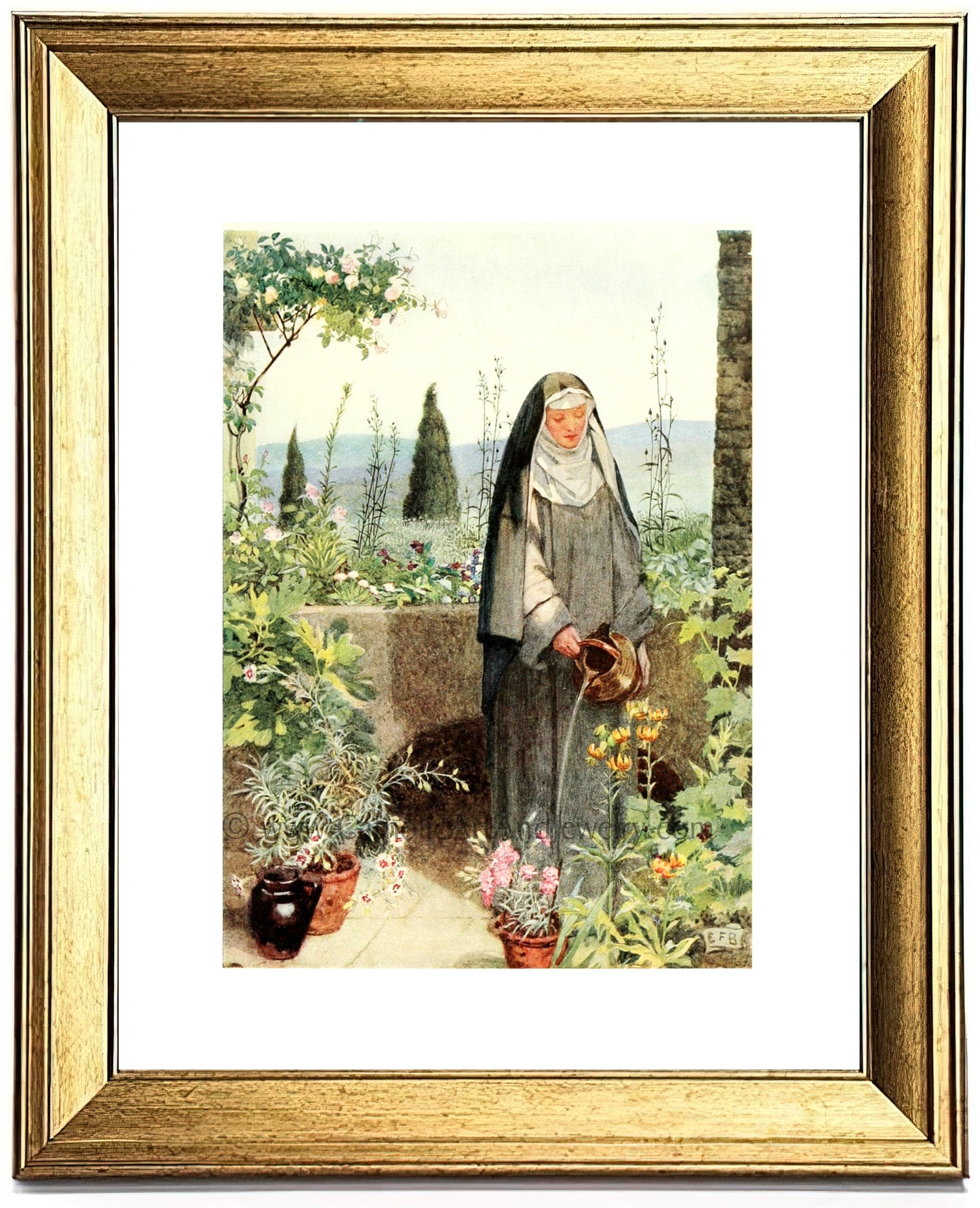 St. Clare of Assisi by Eleanor Fortesque Brickdale – 3 sizes – Catholic Gift – Confirmation Gift