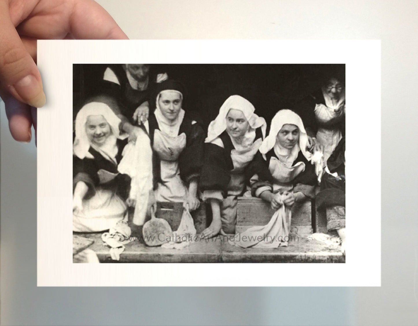 St. Therese and the Carmelite Nuns on Wash Day – Catholic photo print – Saint Theresa– Catholic Gift – Happy Family