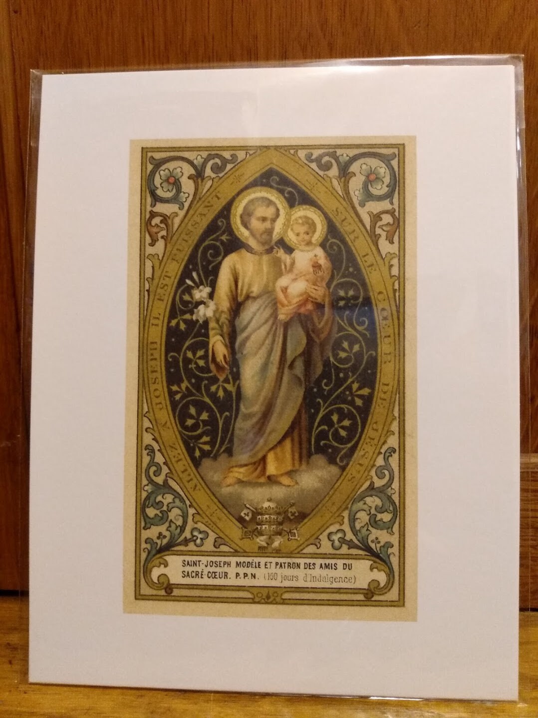 St. Joseph of the Sacred Heart – 3 sizes – based on a Vintage French Holy Card – Catholic Art Print