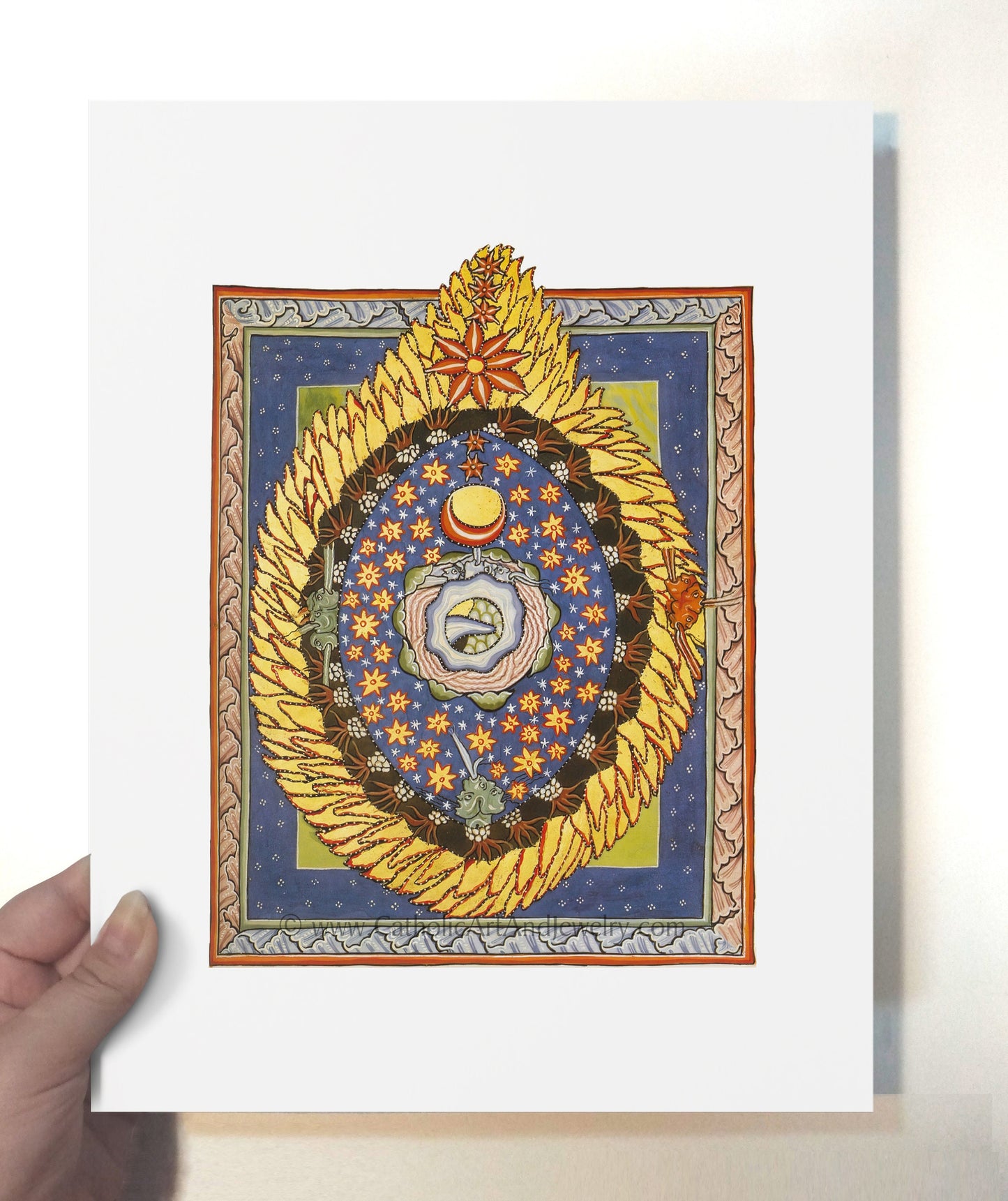 Hildegard of Bingen's Art: – God, Cosmos, and Humanity – circa 1150 A.D. – Medieval Catholic Art Print – Archival Quality