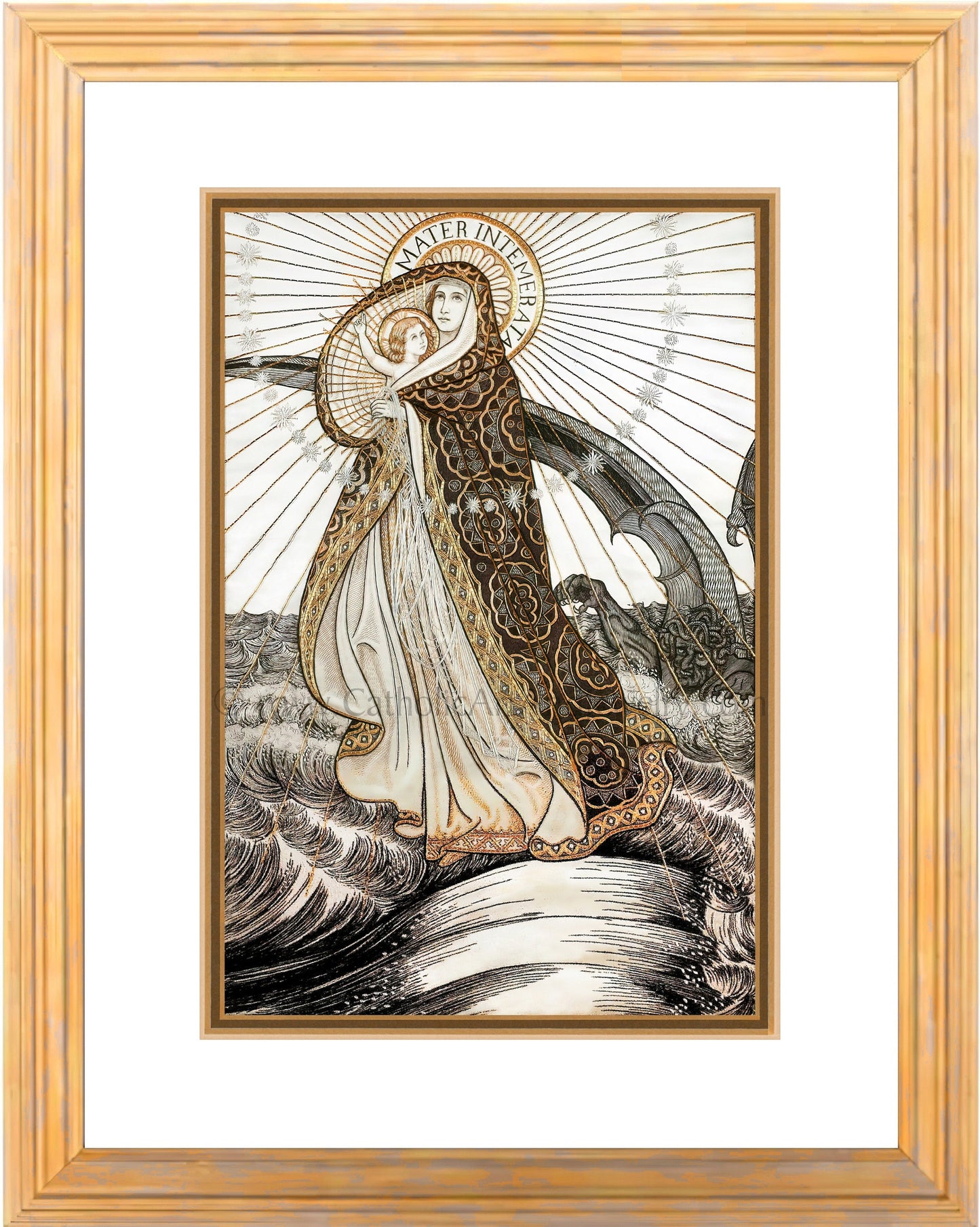 Mater Intemerata – Mother Undefiled – Embroideries – Vintage Catholic Art Print – Archival Quality