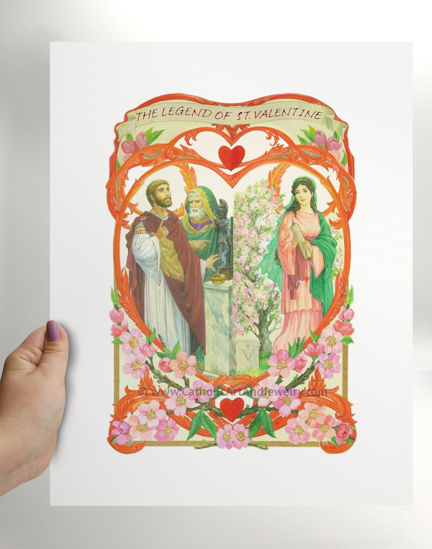 Saint Valentine's Legend – Based on Vintage Holy Card – Catholic Valentine Gift