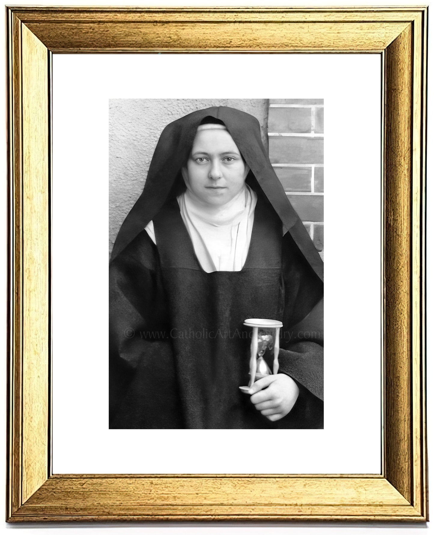 Saint Therese with Hour Glass – Restored! – 3 sizes – Catholic Art Print