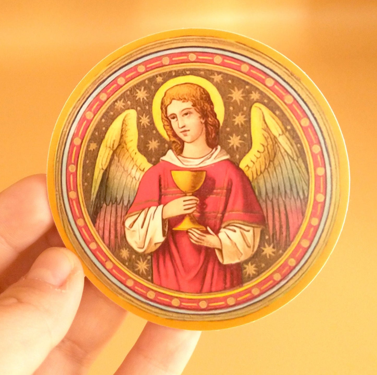 Sticker–Eucharistic Angel – by Max Schmalzl – Catholic Sticker – High Quality Vinyl