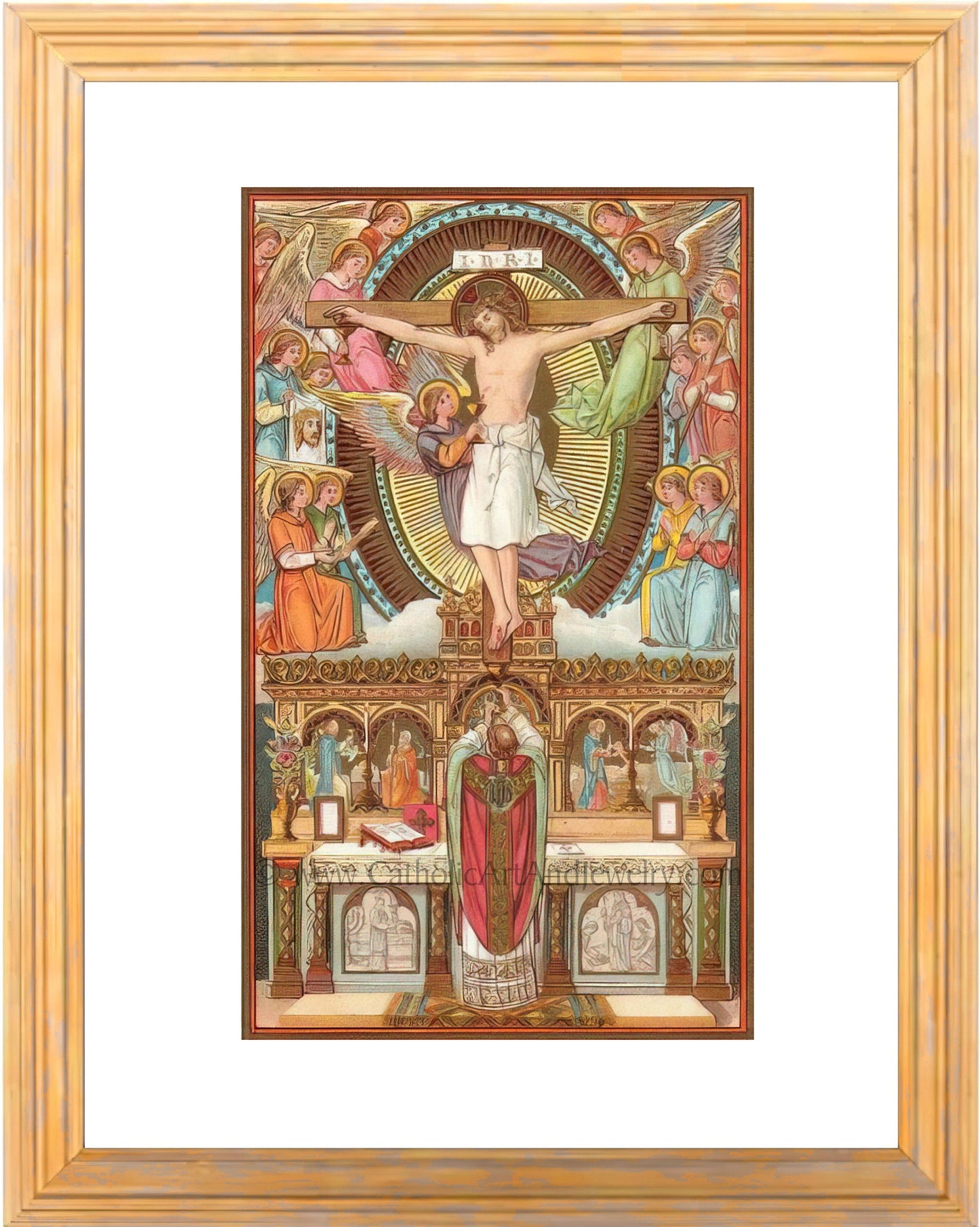 The Holy Mass –4 Sizes – based on a Vintage Holy Card – Catholic Art Print – Archival Quality