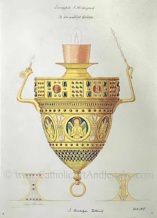 Sanctuary Lamp – from a Benedictine Abbey's design – Catholic Art Print – Catholic Gift – Gift for Priest