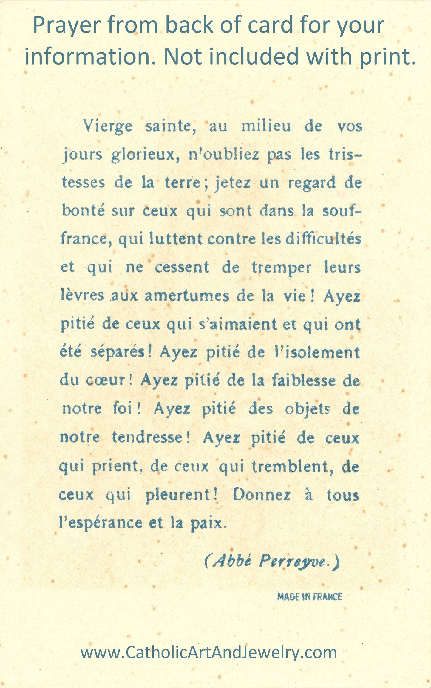 Our Lady of the Lilies – Based on a Vintage French Holy Card