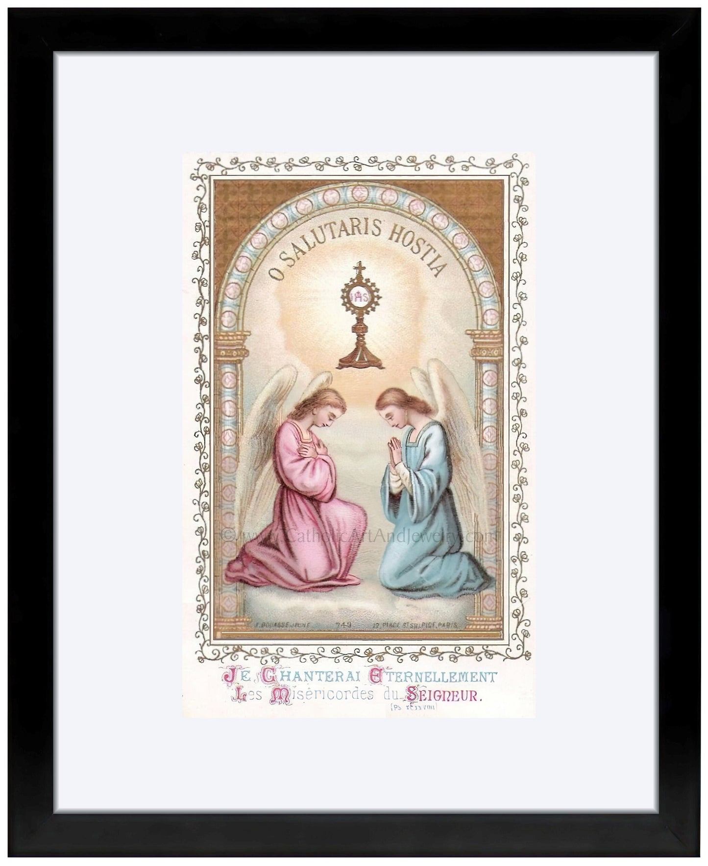 O Salutaris Hostia – O Saving Victim – 2 sizes based on a Vintage Holy Card – Catholic Art Print – Archival Quality