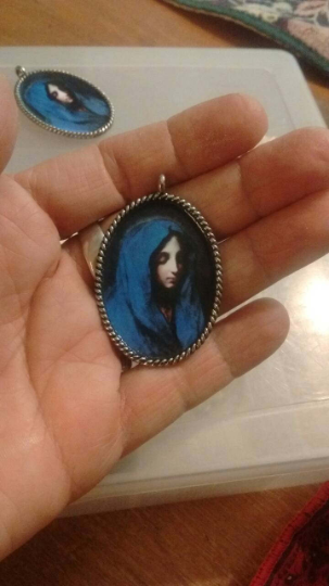 Blue Madonna Necklace