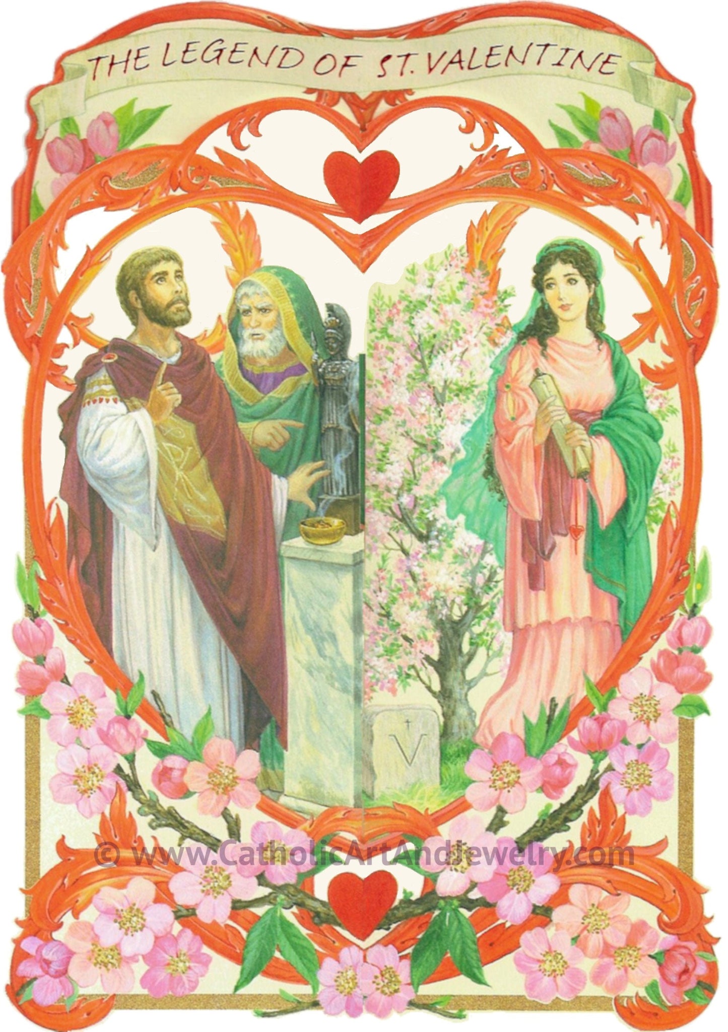 Saint Valentine's Legend – Based on Vintage Holy Card – Catholic Valentine Gift