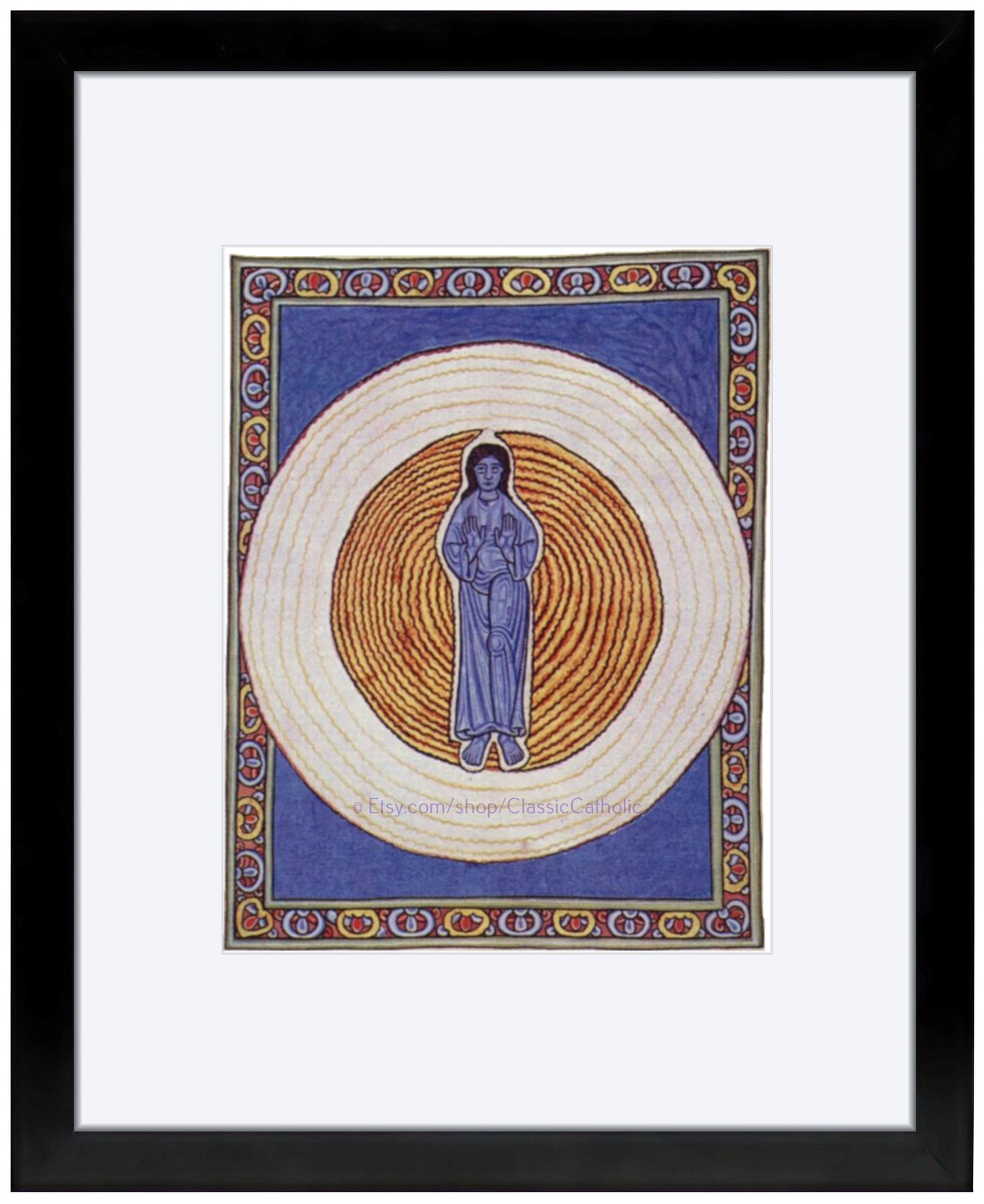 Hildegard of Bingen's Art: The True Trinity in True Unity – 3 sizes – circa 1150 A.D. – Medieval Catholic Art Print – Archival Quality