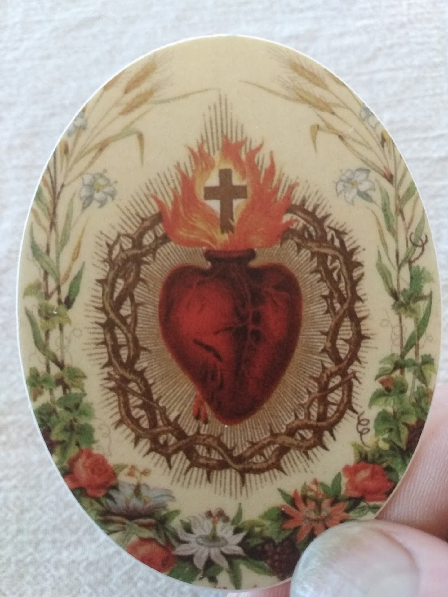 Sticker–Sacred Heart of Jesus –based on a Vintage Holy Card – Catholic Sticker