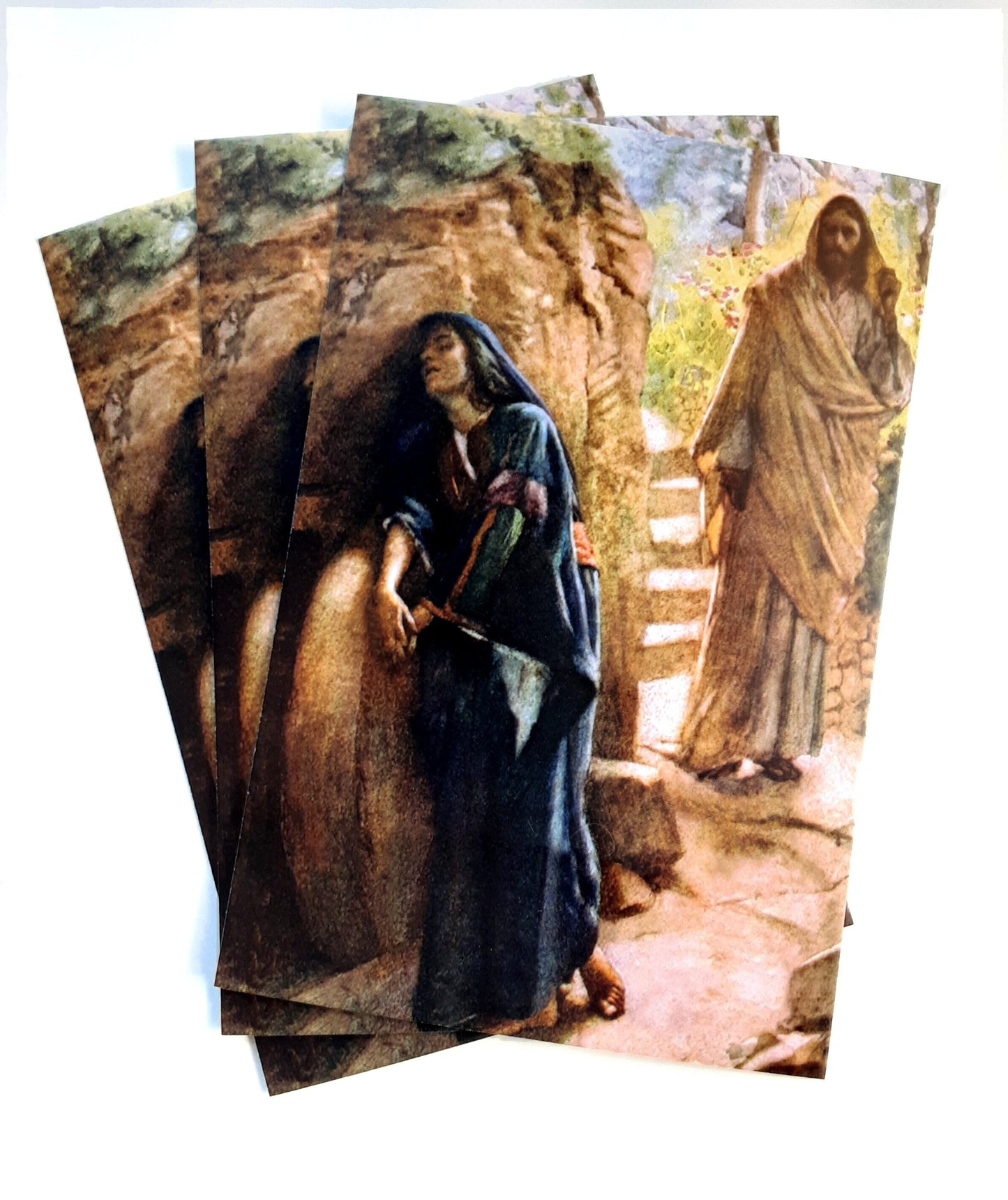 Mary Magdalene at the Empty Tomb Postcard / Holy Card – pack of 3, 10, or 100 – by Harold Copping – Viintage Catholic Art