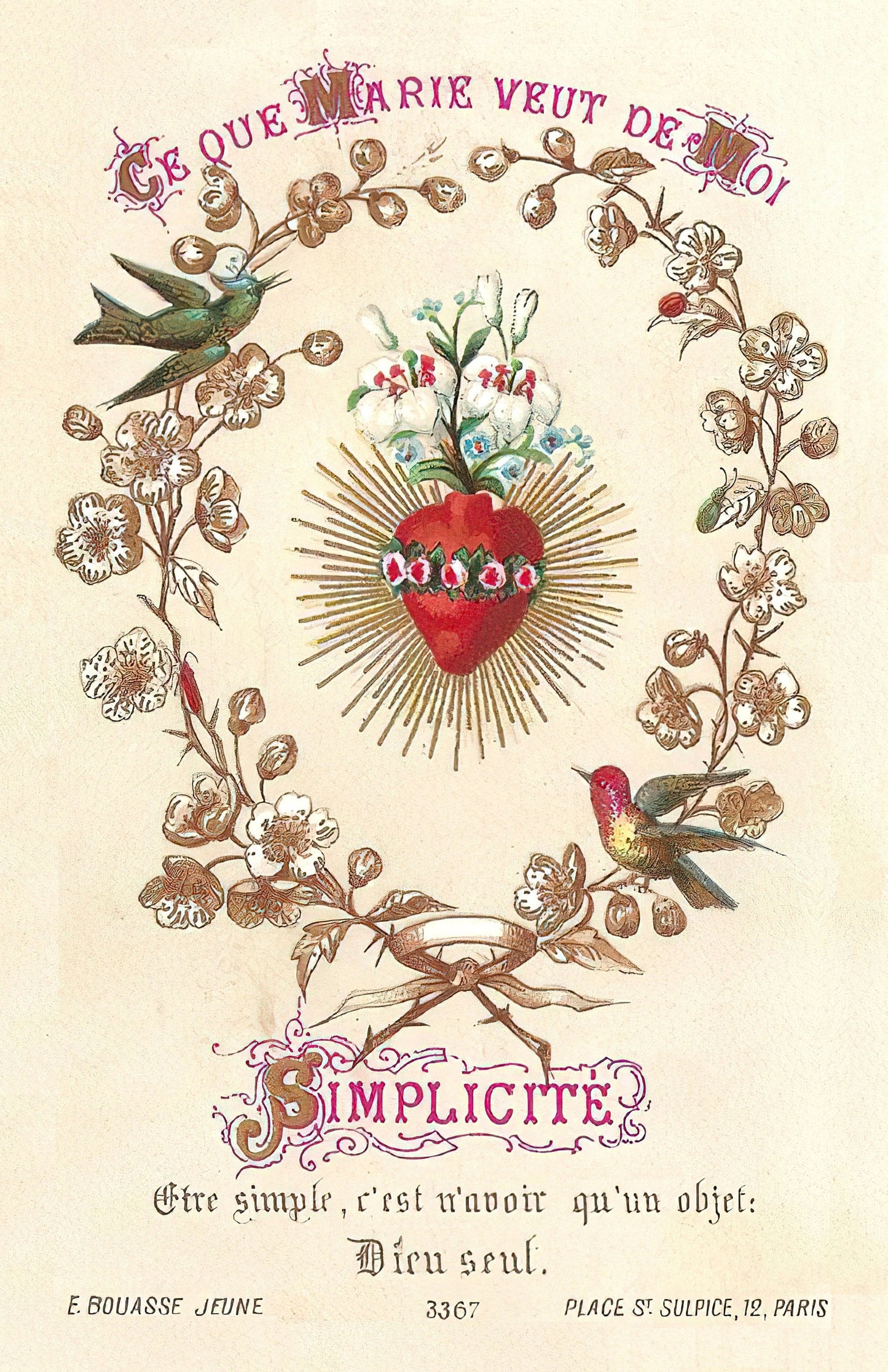 Simplicity Holy Card – pack of 10/100/1000 – Restored Vintage Holy Card