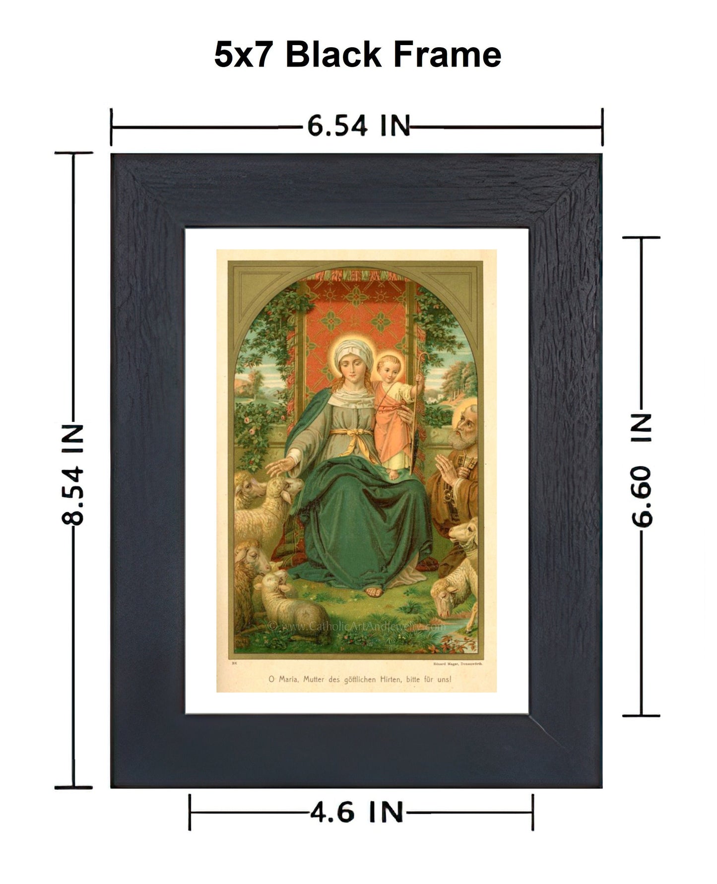 Mother of the Divine Shepherd – based on a Vintage Holy Card – Catholic Art Print – Archival Quality