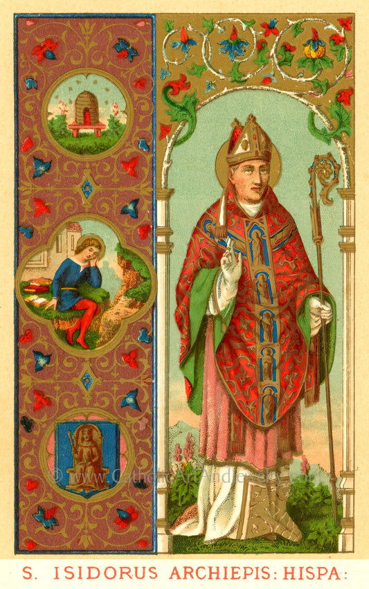 St. Isidore of Seville – Patron Saint of the Internet – Catholic Art Print – Archival Quality