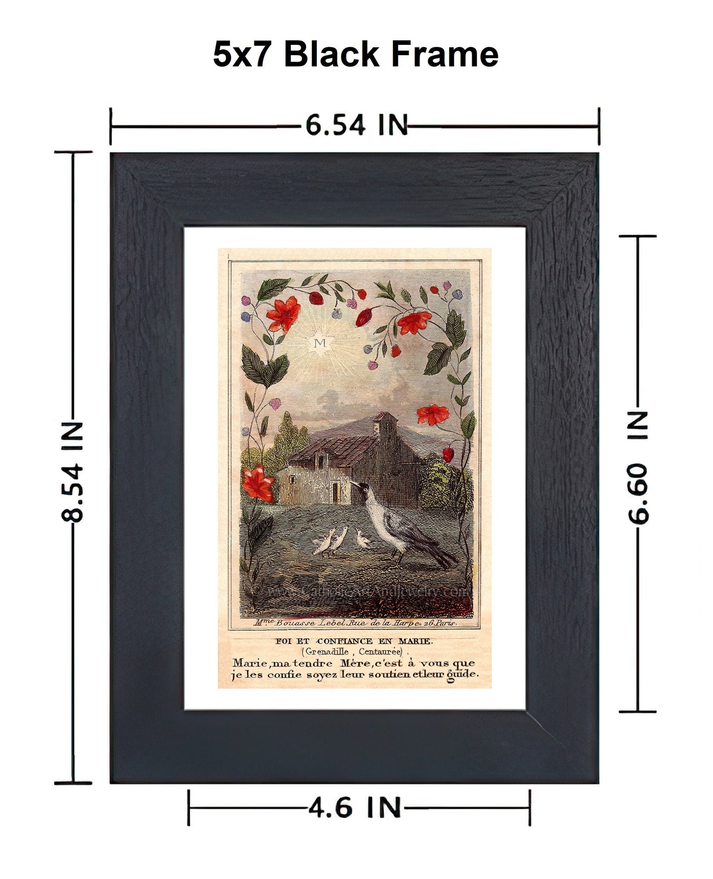 Faith and Confidence in Mary – based on a Vintage French Holy Card – Catholic Art Print