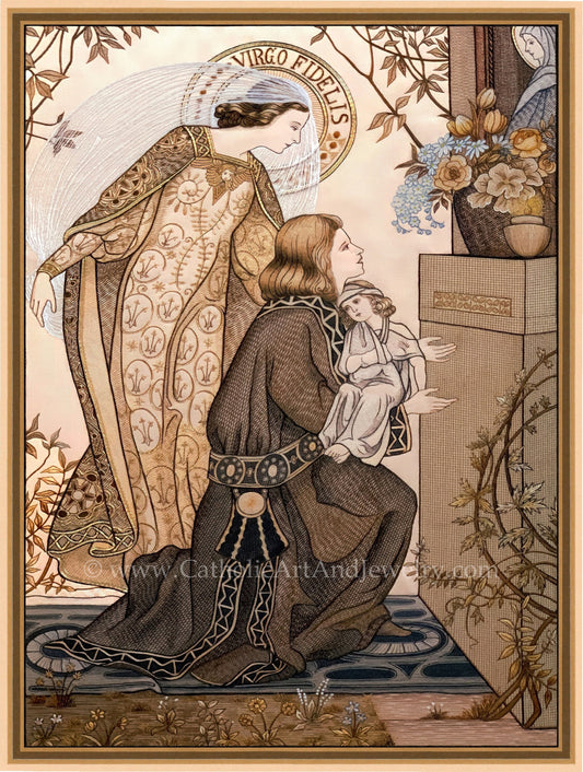 Virgo Fidelis – Faithful Virgin – Loreto Embroideries – Vintage Catholic Art Print – Archival Quality