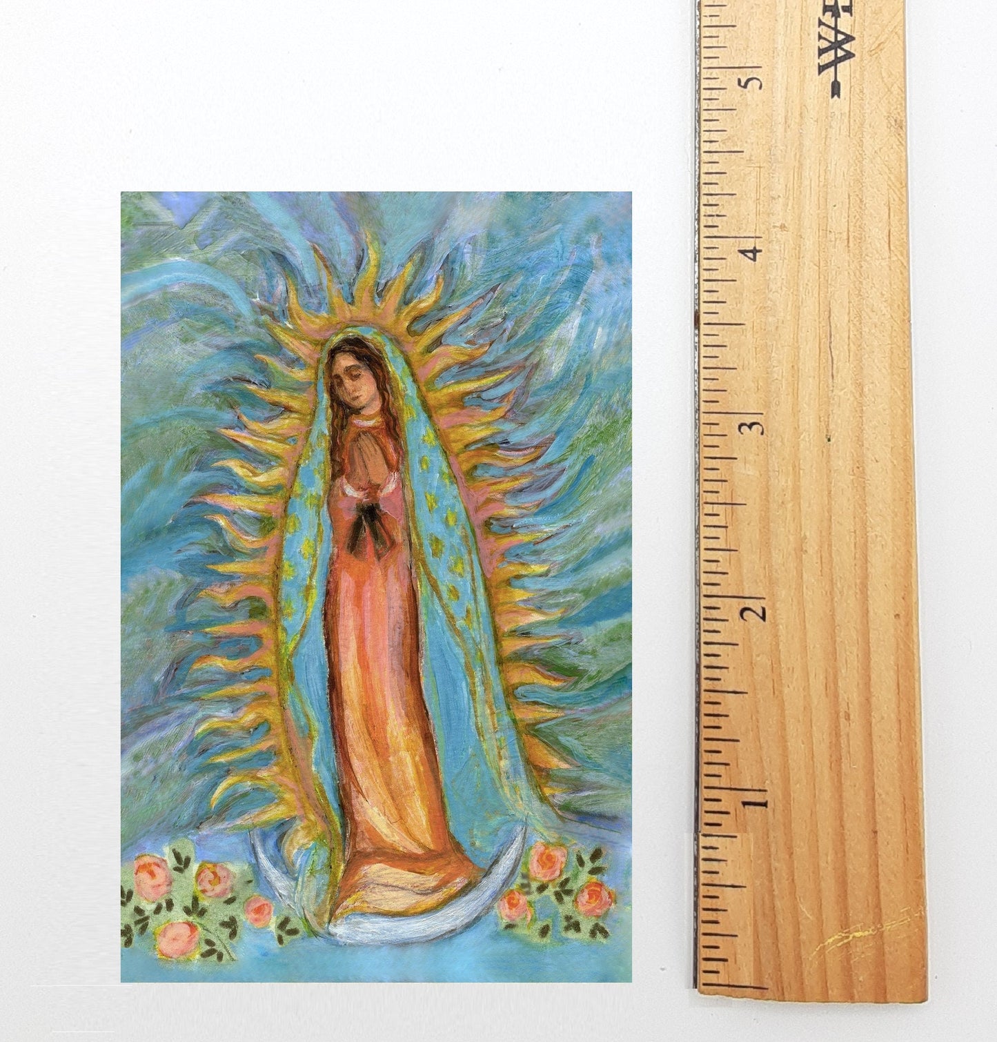 Our Lady of Guadalupe Holy Cards – by Sue Kouma Johnson – pack of 10/100/1000