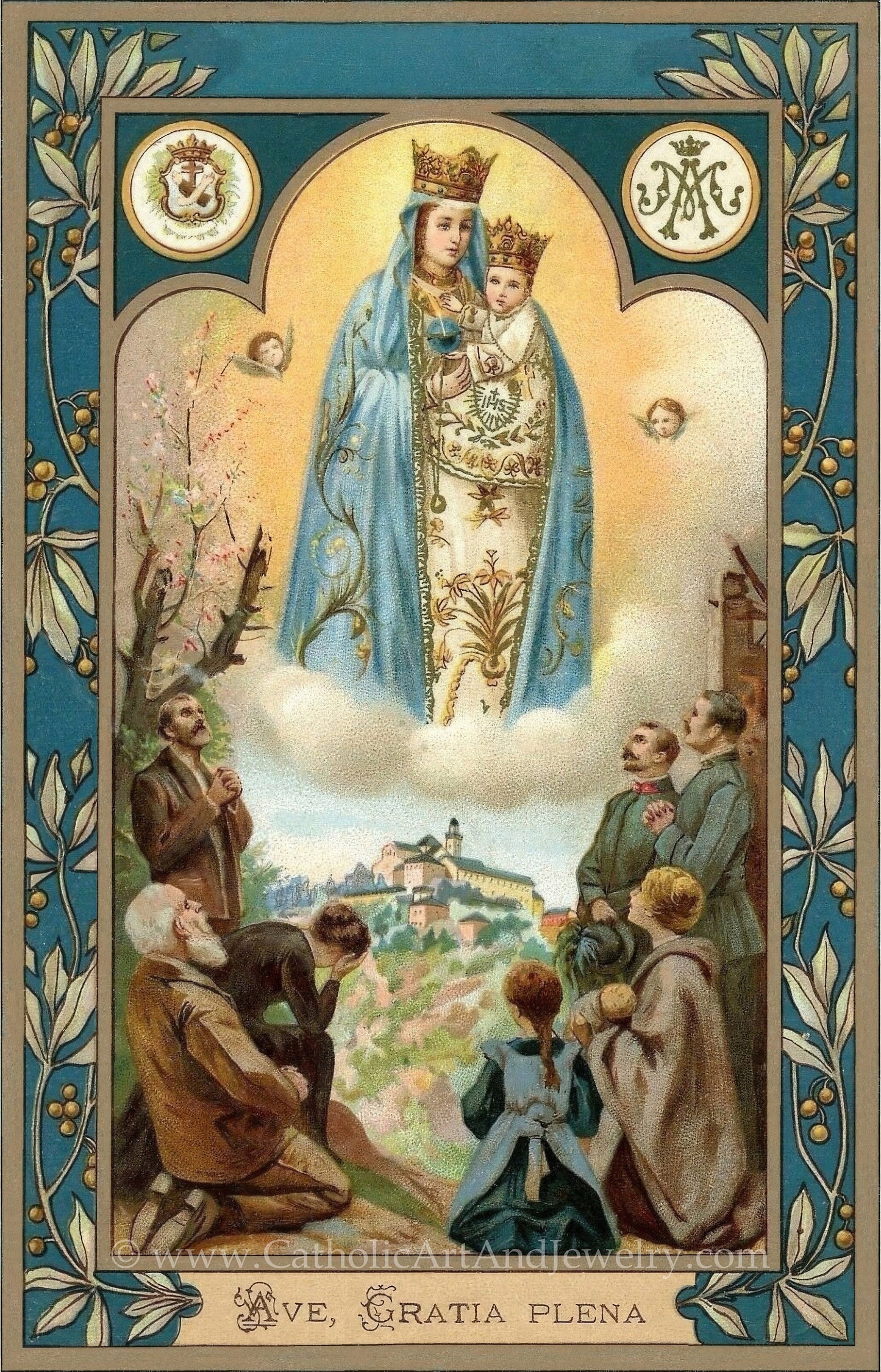 Ave, Gratia Plena– Hail, Full of Grace– Vintage Catholic Art Print – Archival Quality