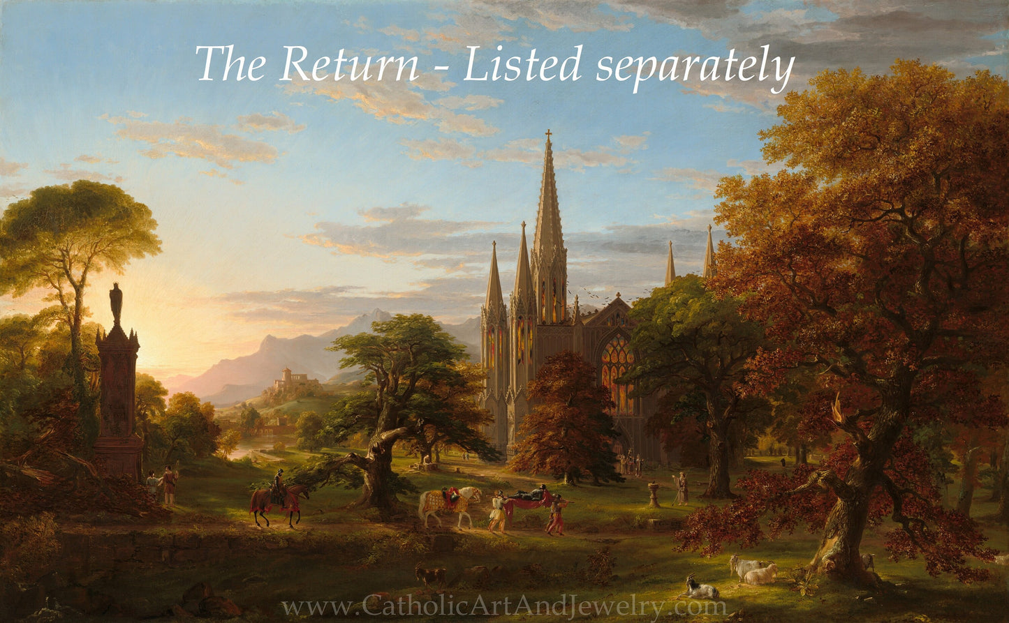 “The Departure” – Medieval Catholic Crusaders – Thomas Cole – Beautiful Catholic Art – Archival Quality