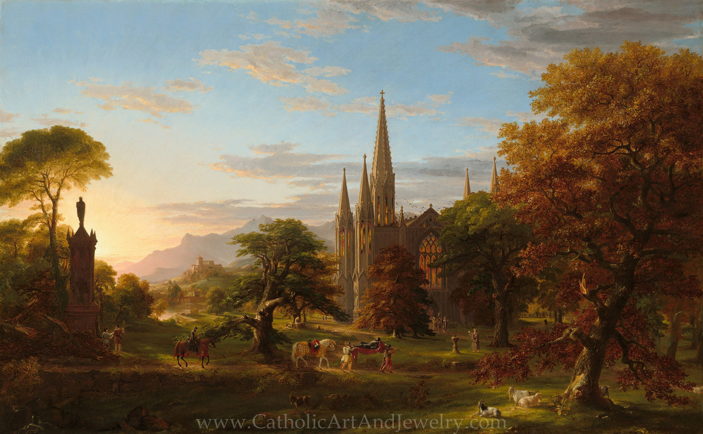 “The Return” – Medieval Catholic Crusaders – Thomas Cole – Beautiful Catholic Art – Archival Quality