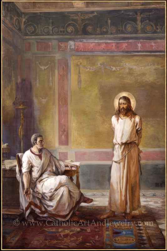 Jesus before Pilate – Nikolai Koshelev – First Station of the Cross – Archival Quality