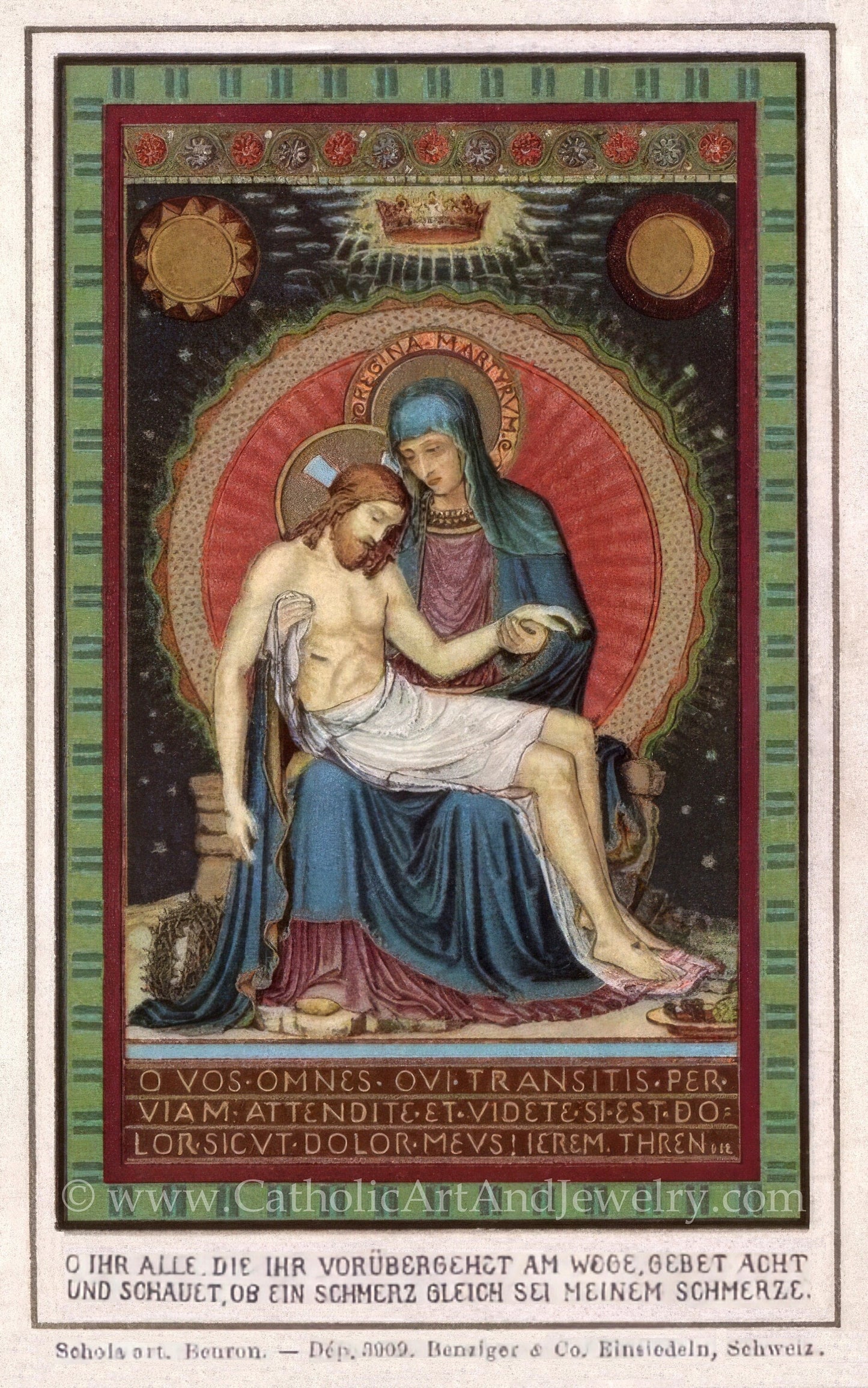 In Thanksgiving for His Sacrifice – Based on Beuron Art (Benedictine) Holy Card – Catholic Art Print – Archival Quality – Catholic Gift