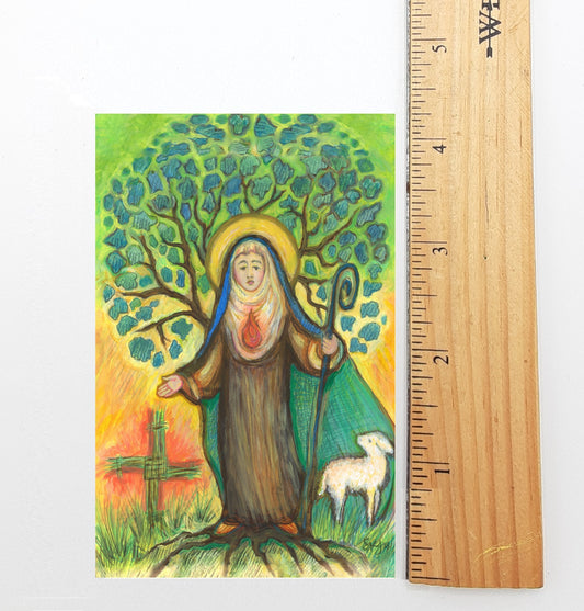 New! St. Brigid of Kildare  – Holy Card  – pack of 10/100/1000 - by Sue Kouma Johnson