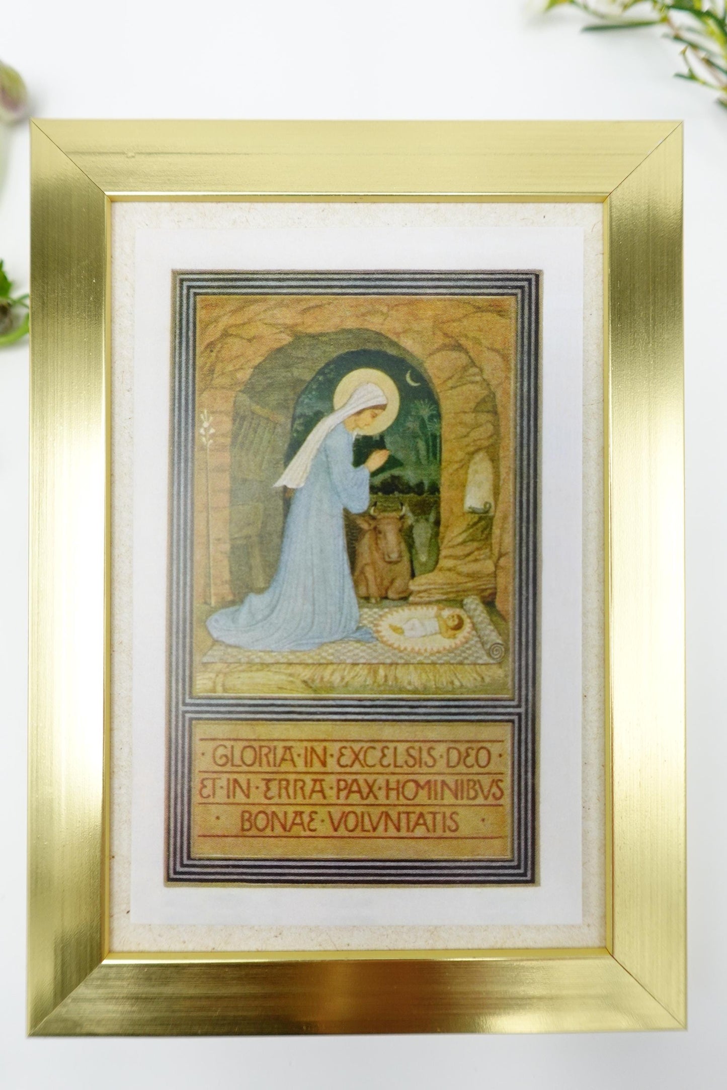 New! Beuron Nativity – Framed Miniature – Catholic Keepsake