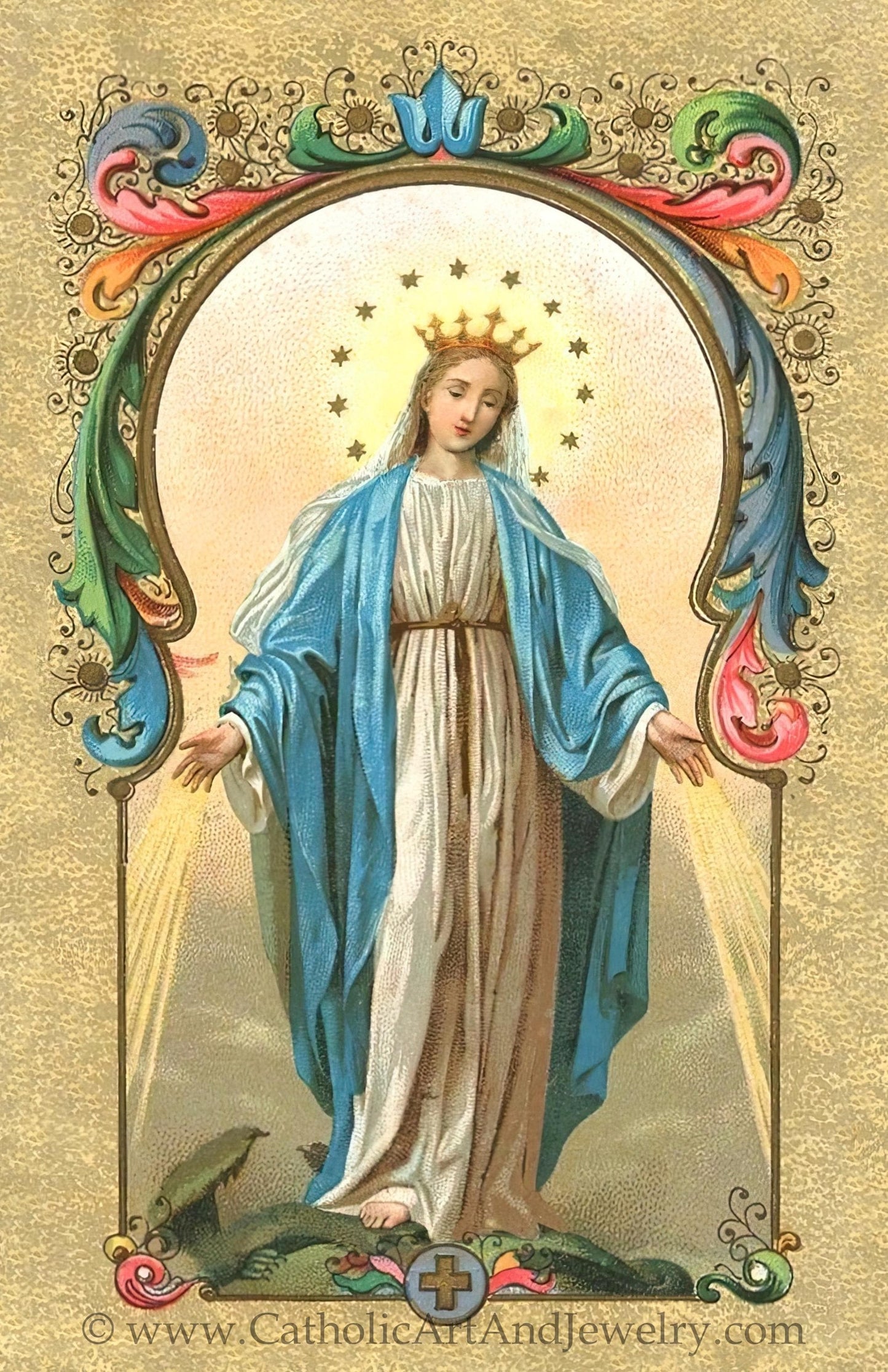 New! Blessed Virgin Immaculate – Morning Offering to the Immaculate Heart – pack of 10/100/1000 – Classic Prayer –Restored Vintage Holy Card
