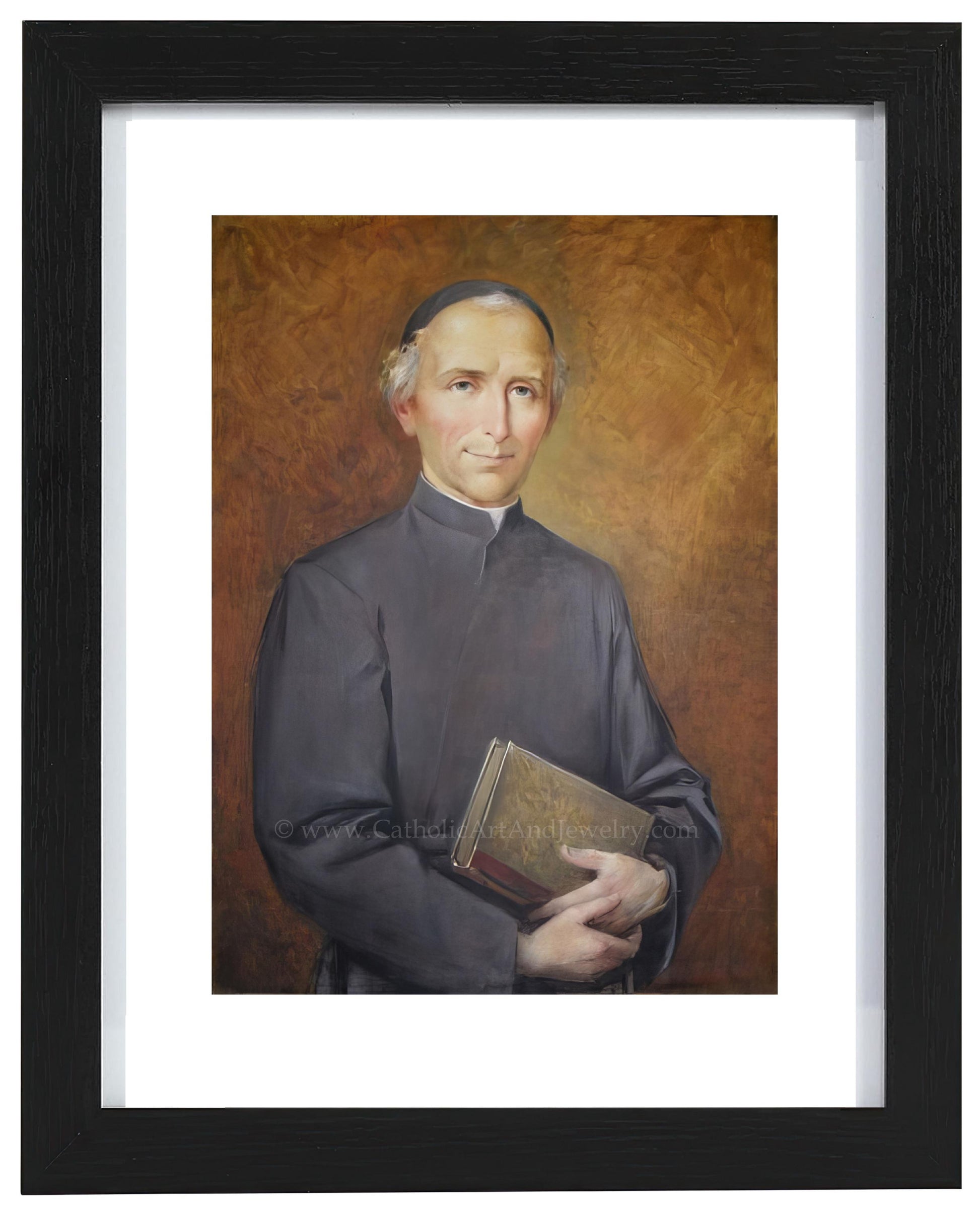 a painting of a priest holding a book