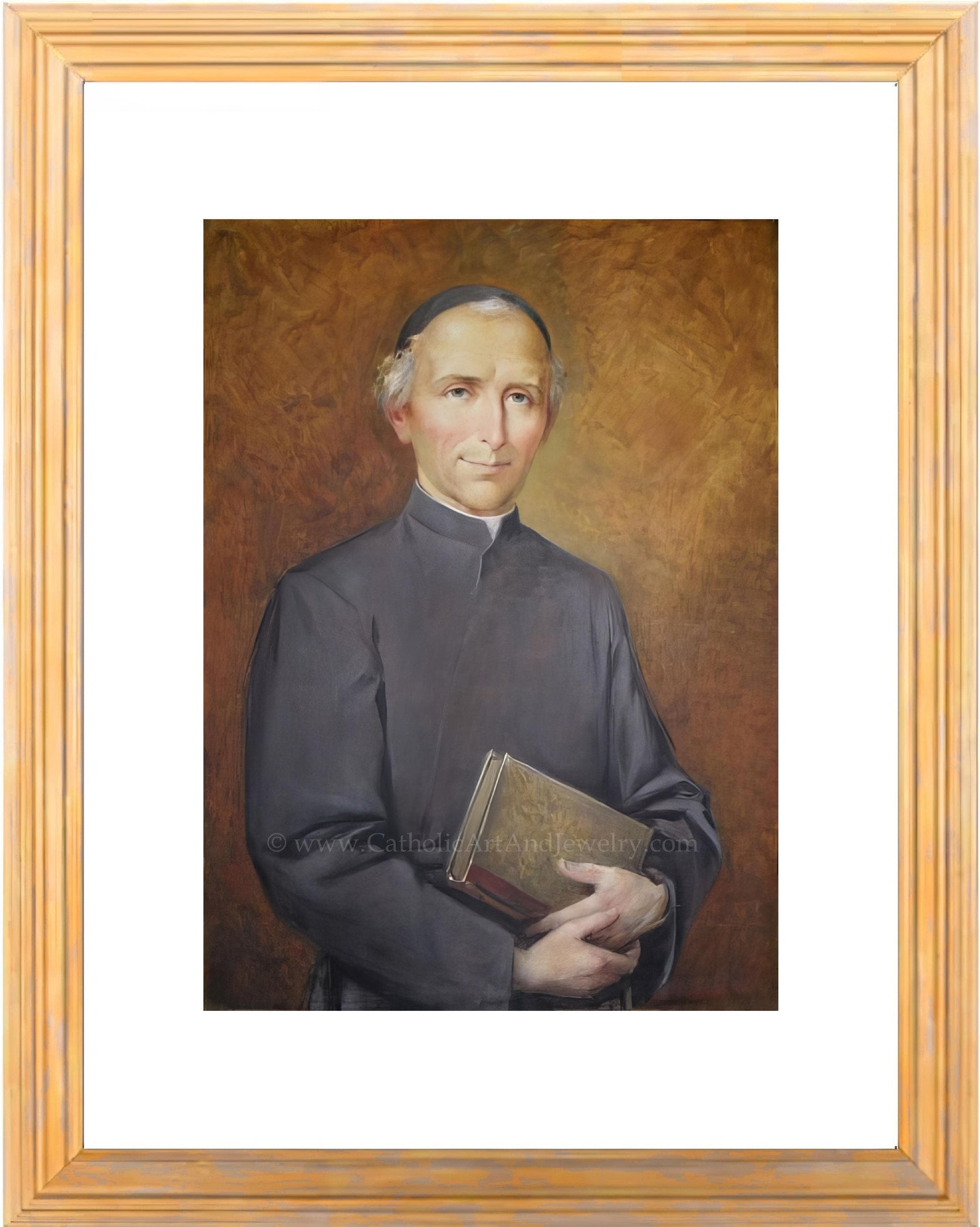 a painting of a priest holding a book