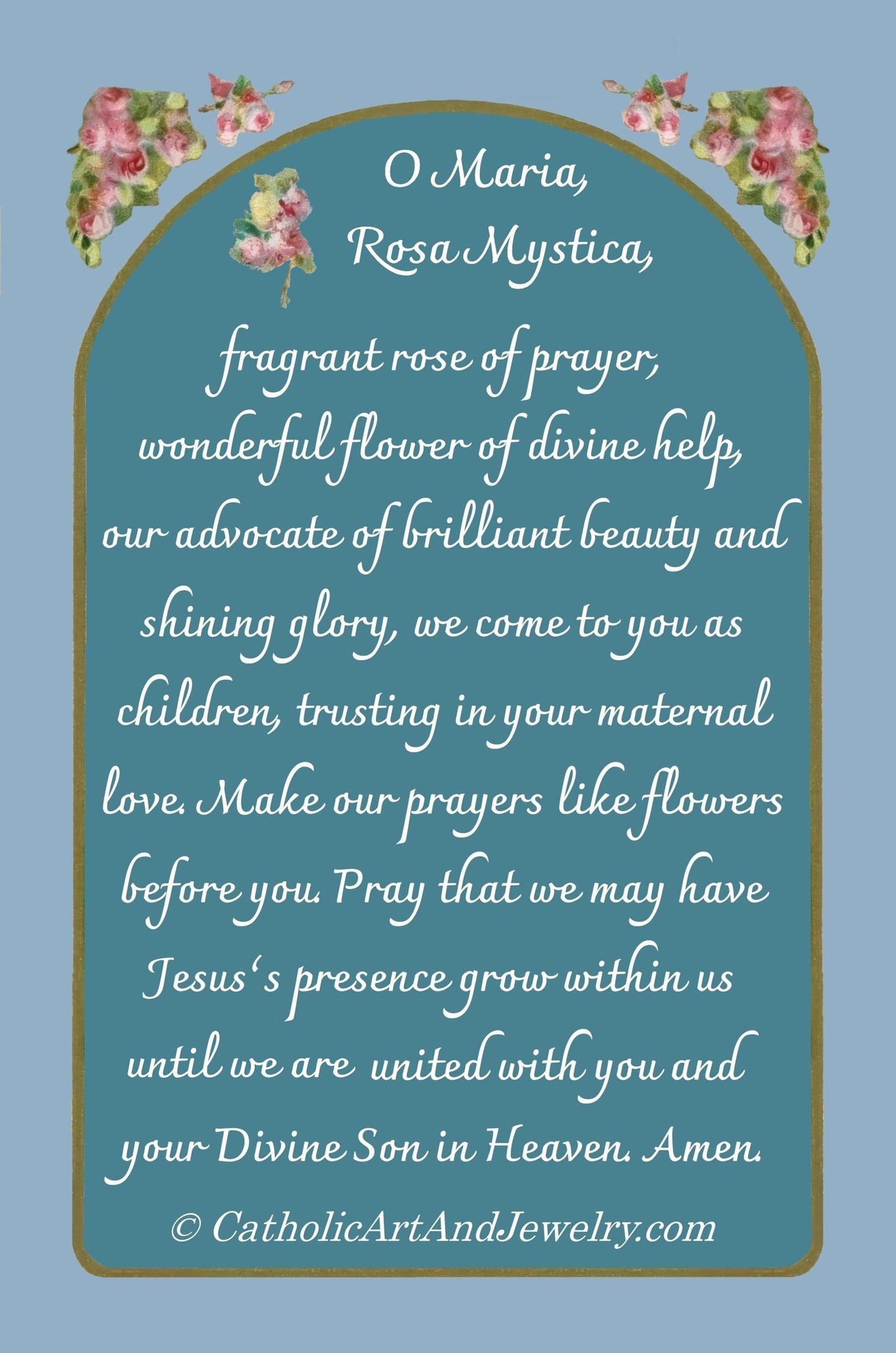 New! Rosa Mystic Holy Card – Prayer Like a Love Poem – Restored Vintage Holy Card / Funeral Card – pack of 10/100/1000
