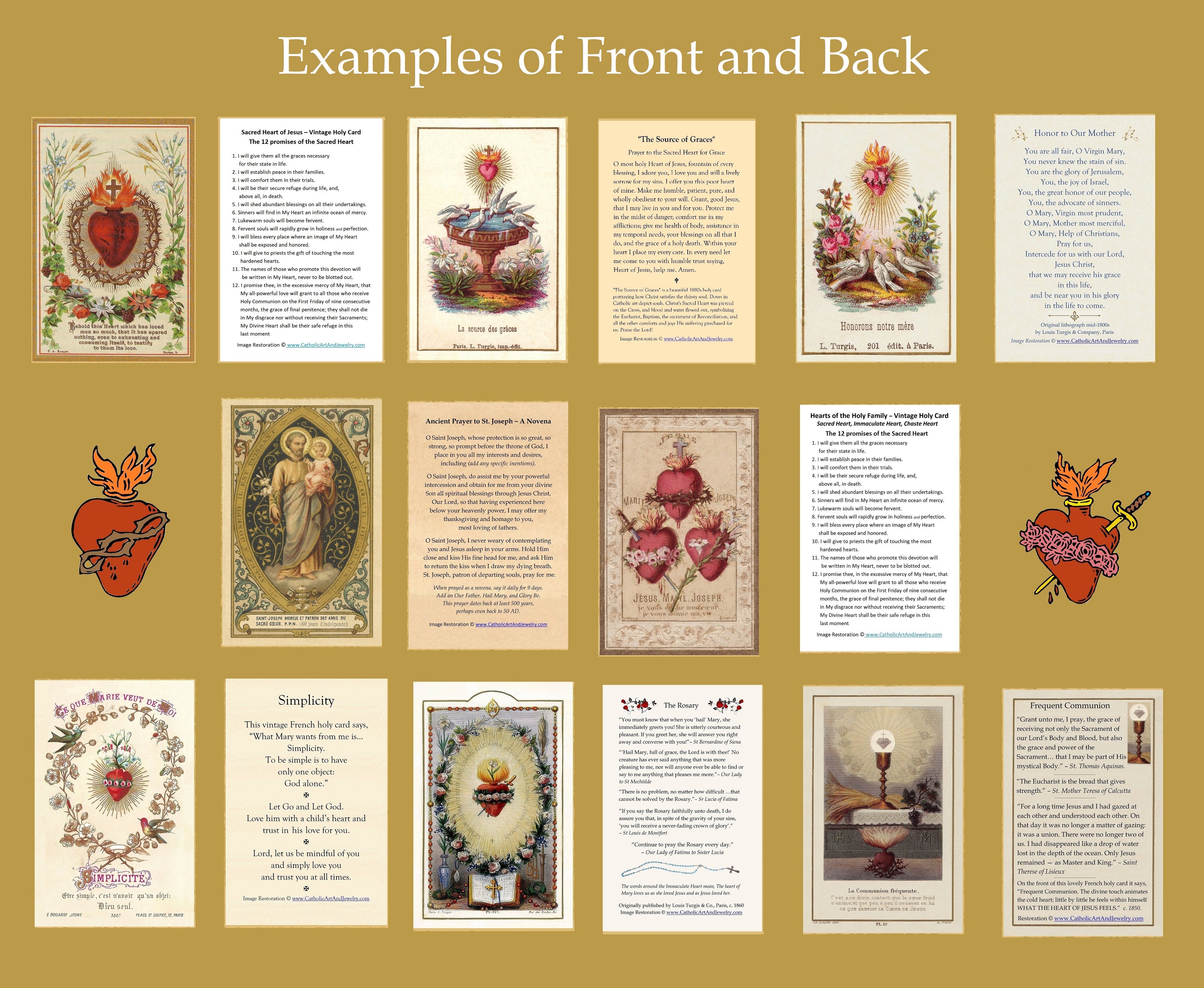 Variety Pack #1 – 50 Restored Vintage Holy Cards – Beautiful and Inspi ...