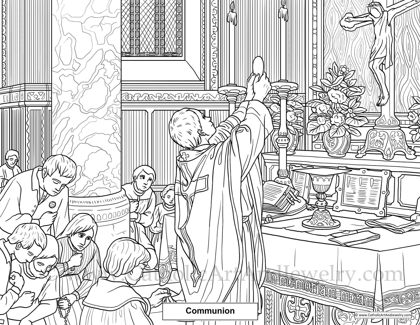 DOWNLOADABLE 7 Sacraments Coloring Pages – For home, school, or CCD – Catholic Catechism  – Catholic Education  – Catholic Kids