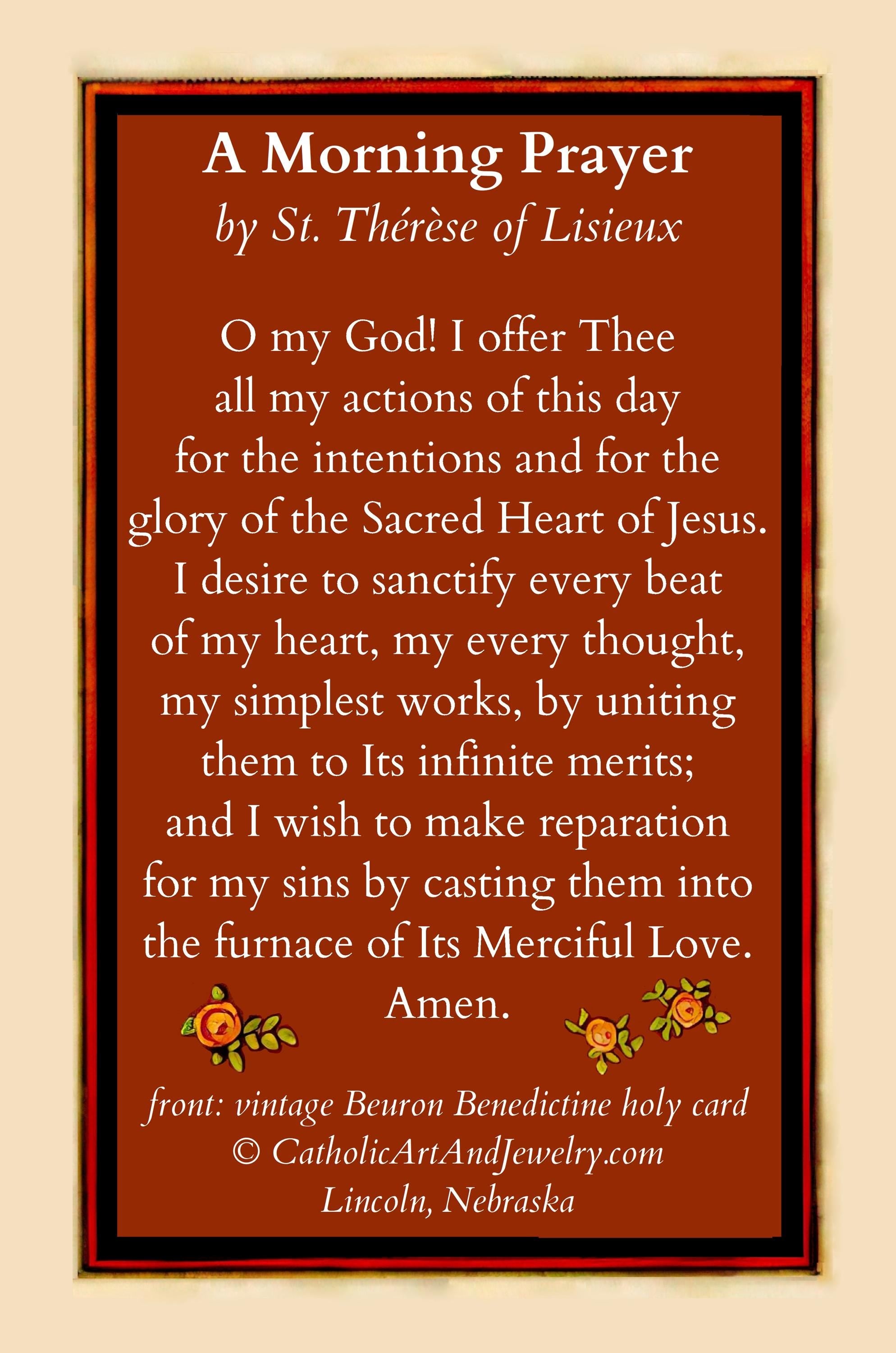 New! St. Therese of Lisieux – Her Own Morning Offering – pack of