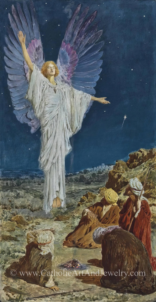 New! The Angel Appearing to the Shepherds – William Henry Margetson – Beautiful Christmas Art – Archival uality